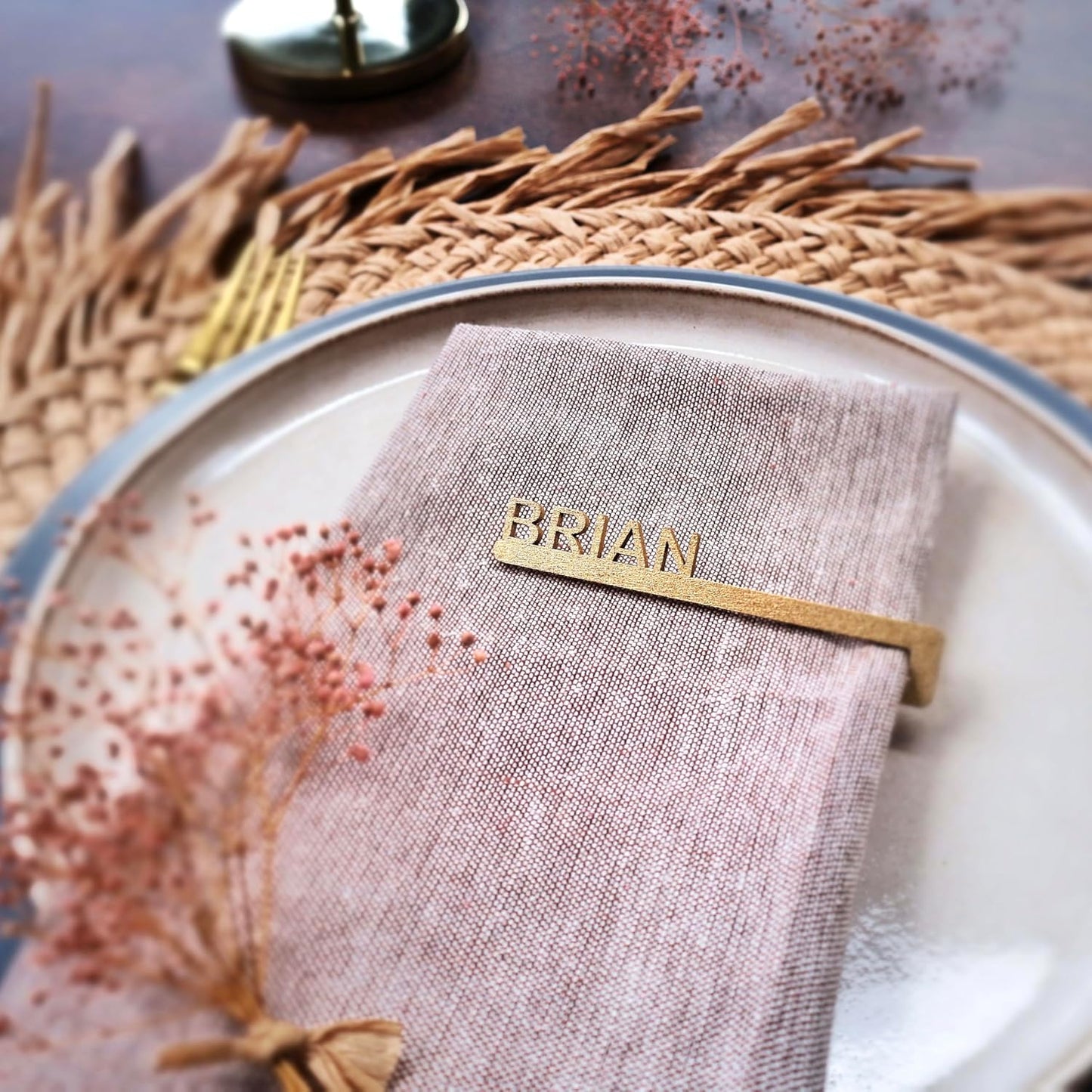 Napkin Name Tags, Personalized Napkin Rings, Wedding Name Cards, Wooden Names, Birthday Acrylic Name Plate Tag