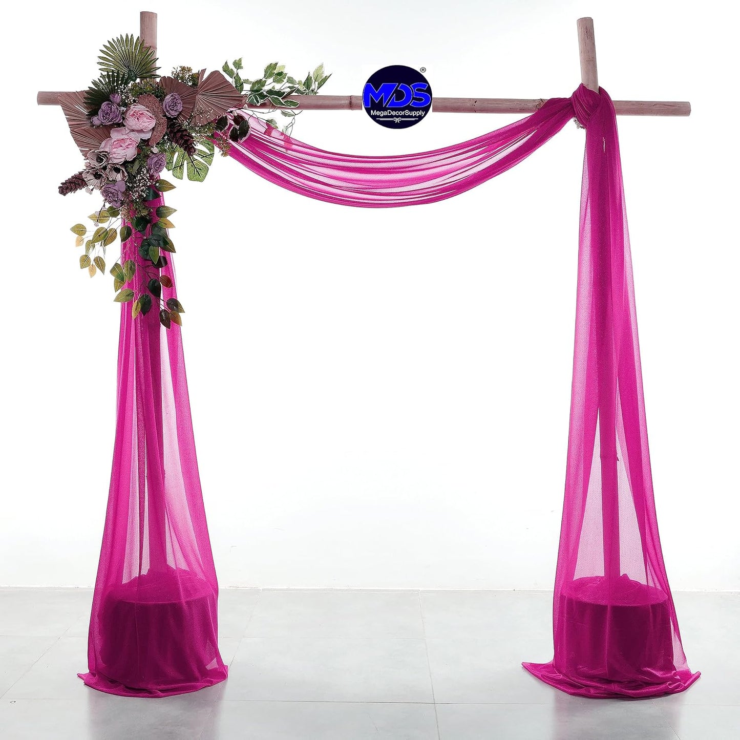 MDS Halloween Chiffon Draping Fabric - 1 Panel, 30" Wide x 100ft Long - Sheer Spooky Arbor & Canopy Drapery for Haunted House Backdrops, Party Ceilings, DIY Costumes & Themed Events - Magenta