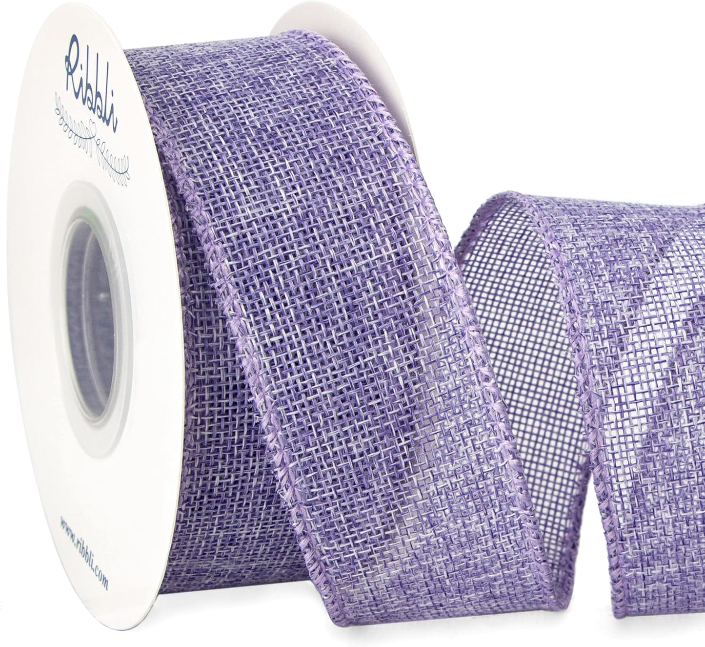 Ribbli Light Purple/Lavender Burlap Wired Ribbon,1-1/2 Inch x 10 Yard, Easter Wired Edge Ribbon for Big Bow,Wreath,Tree Decoration,Outdoor Decoration