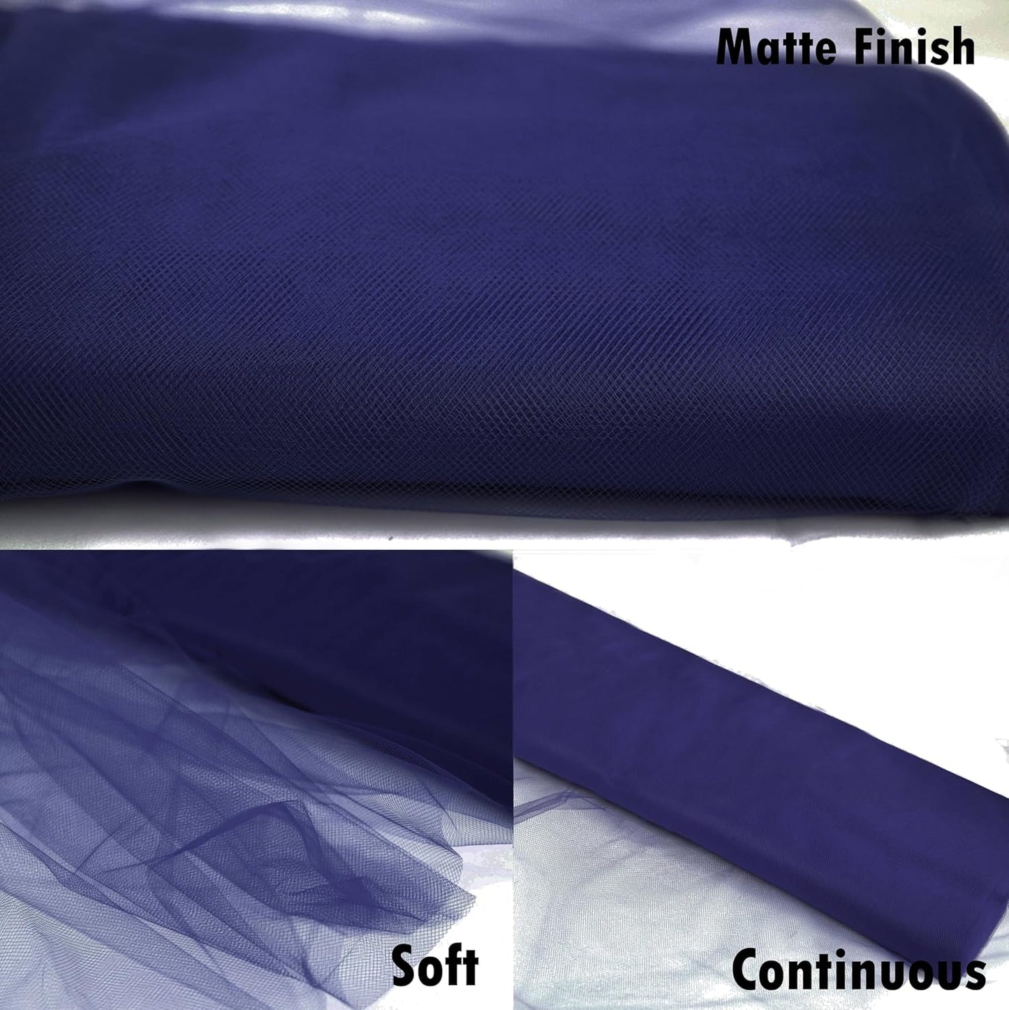 Craft And Party, Navy Blue Fabric Tulle Roll 54 Inch by 40 Yards (120 ft) Fabric Tulle Bolt for DIY Tutu Skirt, Wedding and Decoration (Navy Blue)
