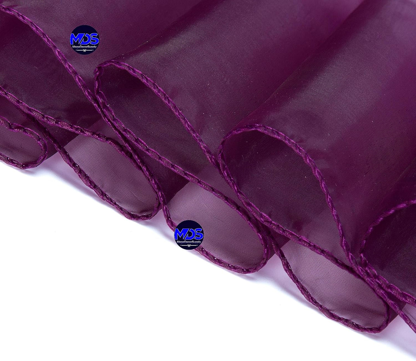 MDS Pack of 150 PCS Organza Chair Sashes Wider Dining Chair Bows Ribbon Tie Back for Wedding Party Birthday Bridal Shower Reception Event Banquet Home Chair Cover Decoration - Eggplant