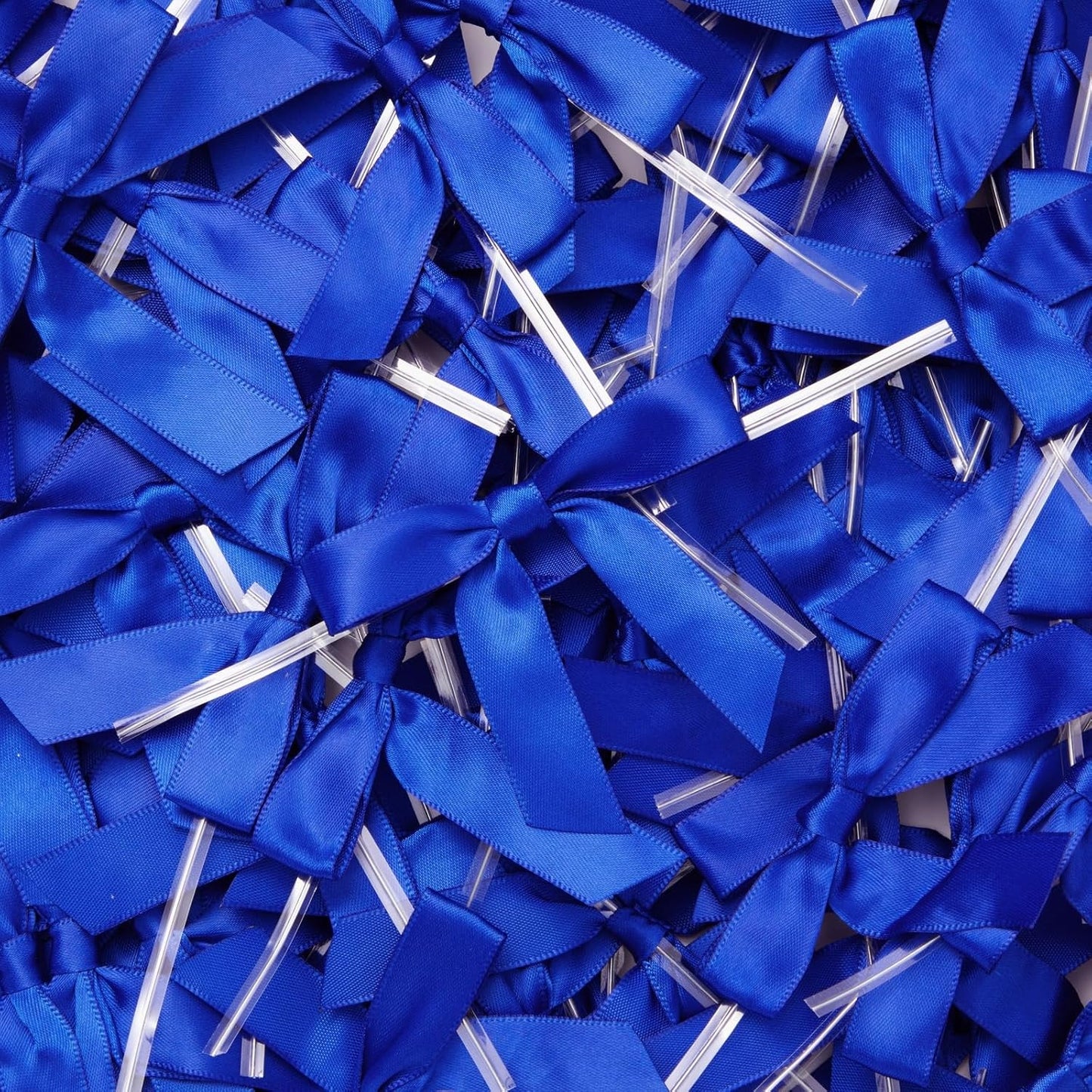 Bright Creations Gift Bows with Twist Ties 100Ct - 3-Inch Satin Bows & 5.7-Inch Polyester Ties, Dark Blue - Gift Wrap Ribbon for Party Favor & Treat Bags