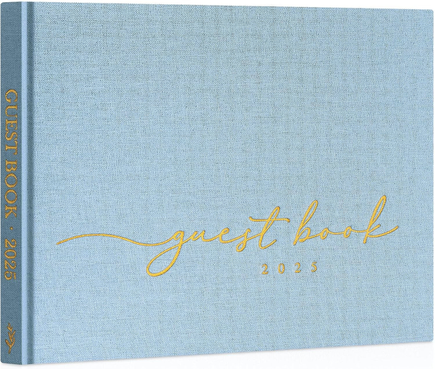 Lanpn Wedding Guest Book 2025 - Linen Hardcover Polaroid Guestbook Wedding Reception with 108 Blank Pages for Sign in and Photos - Guest Book for Wedding Bridal Shower Baby Shower Party (Blue)