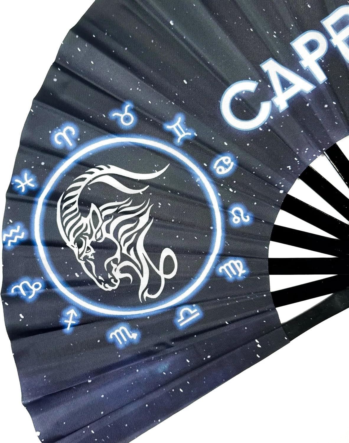DeFlare | Cosmic Zodiac Rave Fan | Zodiac Sign Hand Fan | Astrology Rave Fan | Hand Fan | Large Rave Fan | Large Clacking Fan