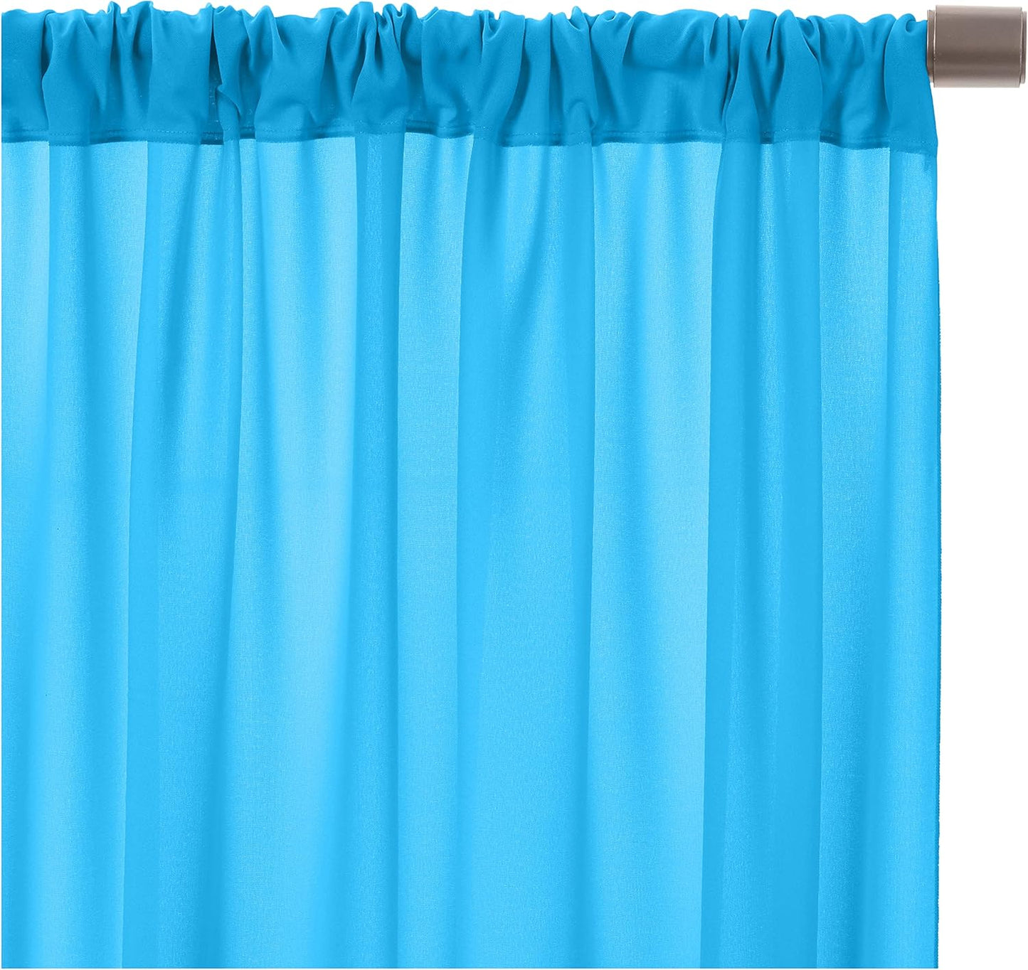 AK TRADING CO. 10 feet x 10 feet Polyester Backdrop Drapes Curtains Panels with Rod Pockets - Wedding Ceremony Party Home Window Decorations - Turquoise (Pack of 24)