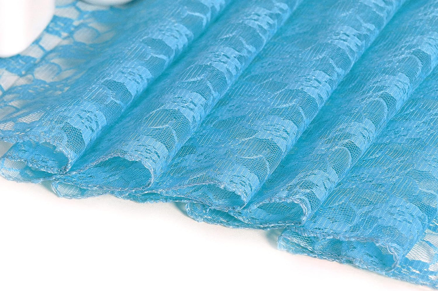 MDS Pack of 15 Wedding 12 x 108 inches Lace Table Runner for Wedding, Decorations for Birthday Parties, Banquets, Graduations, Engagements, and Runners fit Rectangle, Round Table- Turquoise