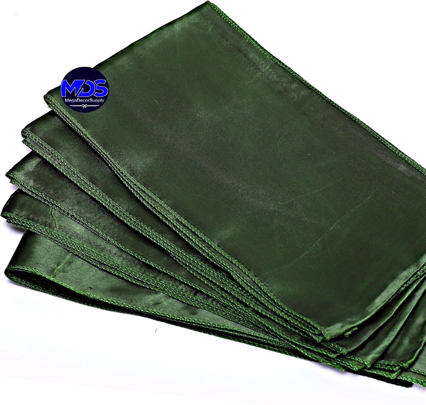 MDS Pack of 300 PCS Satin Chair Sashes Charmeuse Sateen Dining Chair Bows Ribbon Ties Back Sash for Wedding Party Birthday Home Hotel Restaurant Banquet Decoration (7 x 108 Inch, Olive Green)