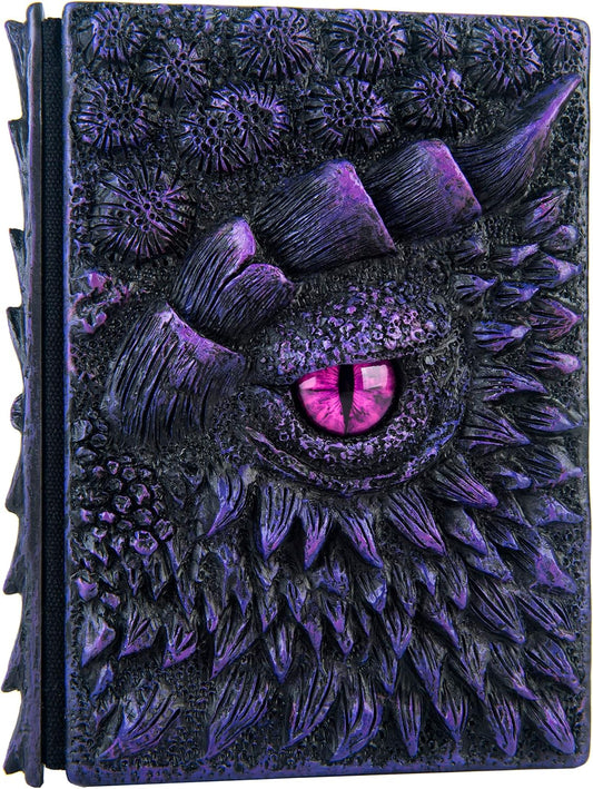 3D Dragon Eye Embossed Journal,Resin Engraving Notebook,Dnd notebook for Dragon Lovers ，Blank Paper,Hardcover Travel Notepad for Writing,Sketchbook,Collection,Gift,Decoration A4 and A5 Size (A5-Dark Purple)