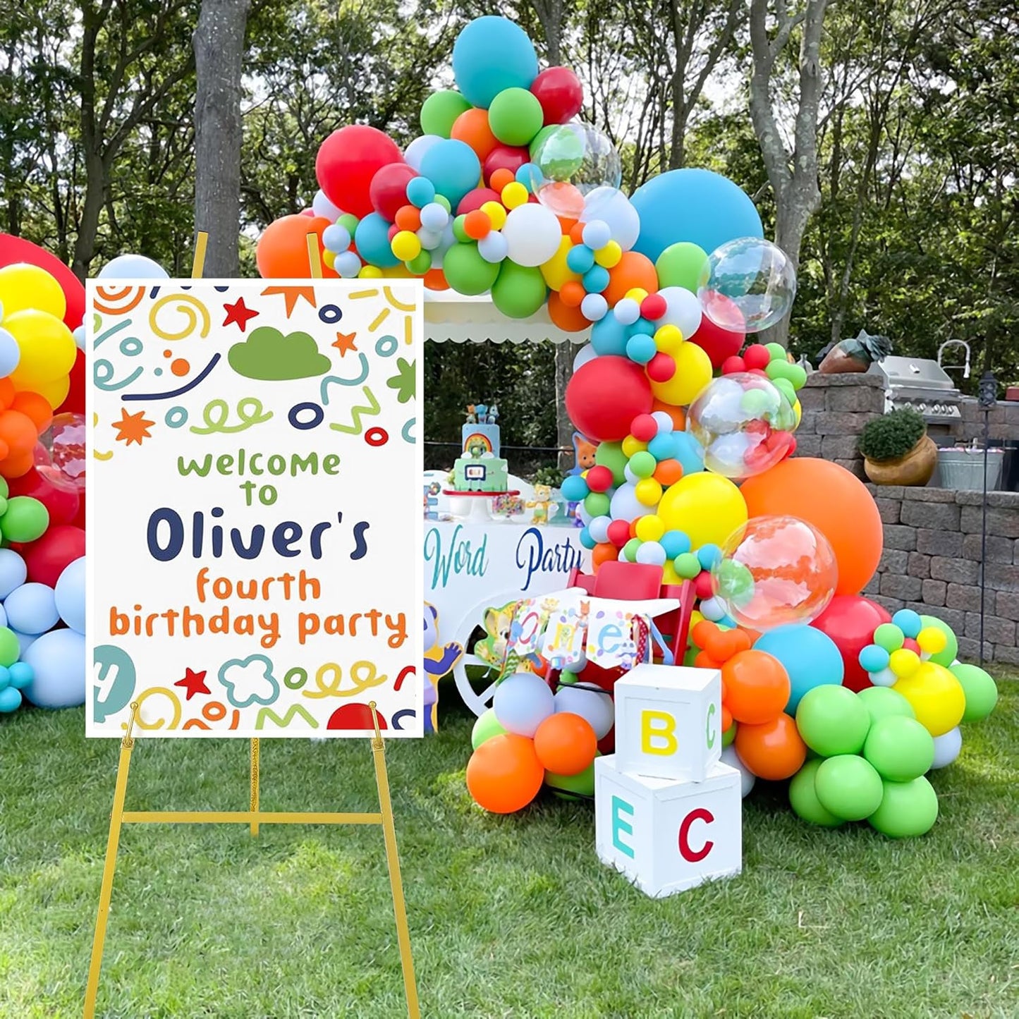 ARTASY 50" Gold Easel Stand for Wedding Signs, Posters, Portable Artist Easel for Painting Canvas, Large Display Easel for Home and Office