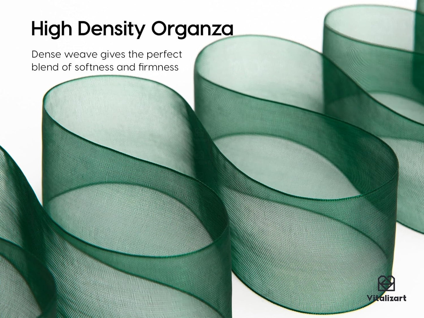 Vitalizart 1.5" x 45 Yards Organza Ribbon Set 9 Rolls x 5 Yd Sheer Ribbon for Gift Wrapping Crafts Christmas Tree Bows Wedding Invitations Wreaths Party Decor Bouquet DIY Projects (Mixed Colors)