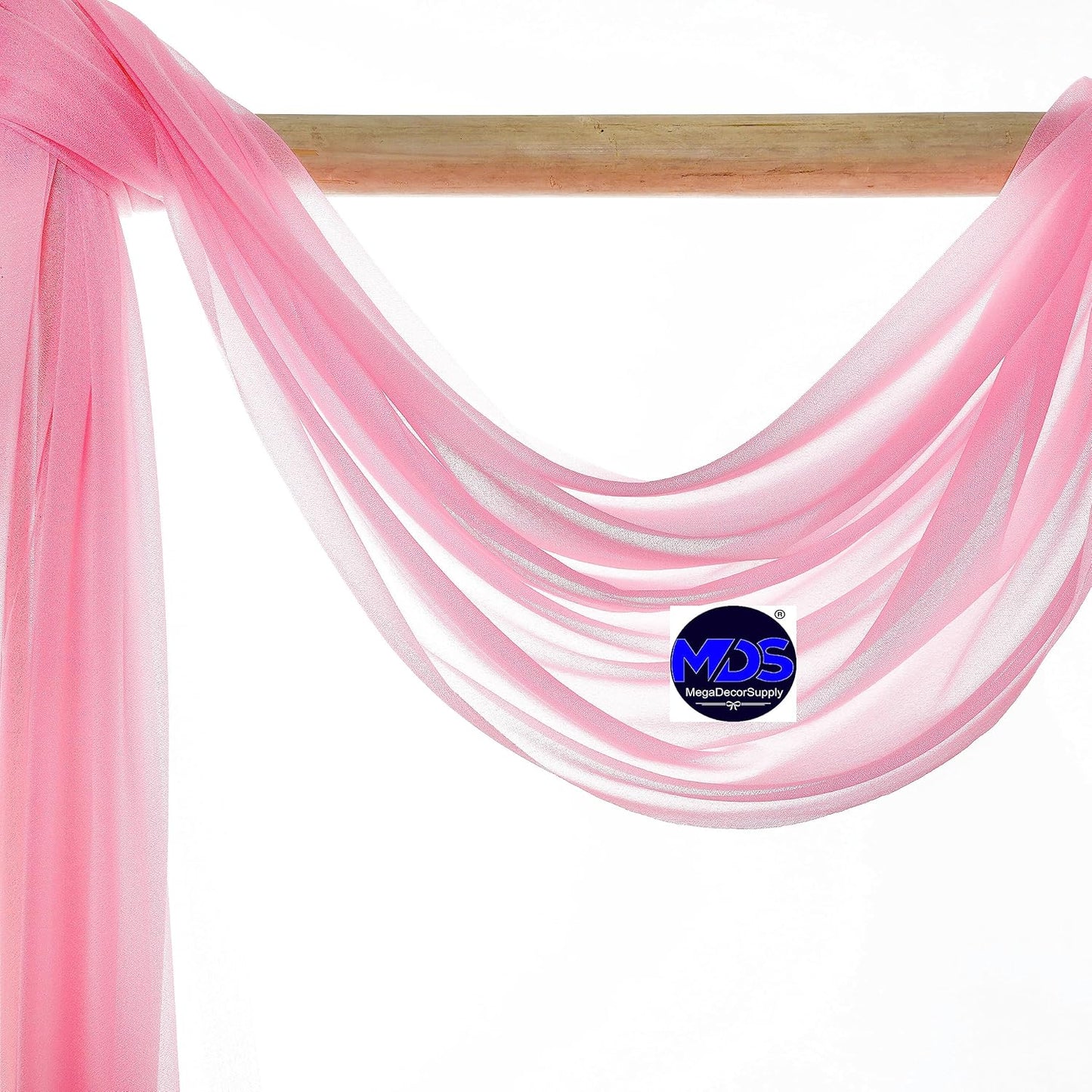 MDS Halloween Chiffon Draping Fabric - 2 Panel, 30" Wide x 40ft Long - Sheer Spooky Arbor & Canopy Drapery for Haunted House Backdrops, Party Ceilings, DIY Costumes & Themed Events - Coral