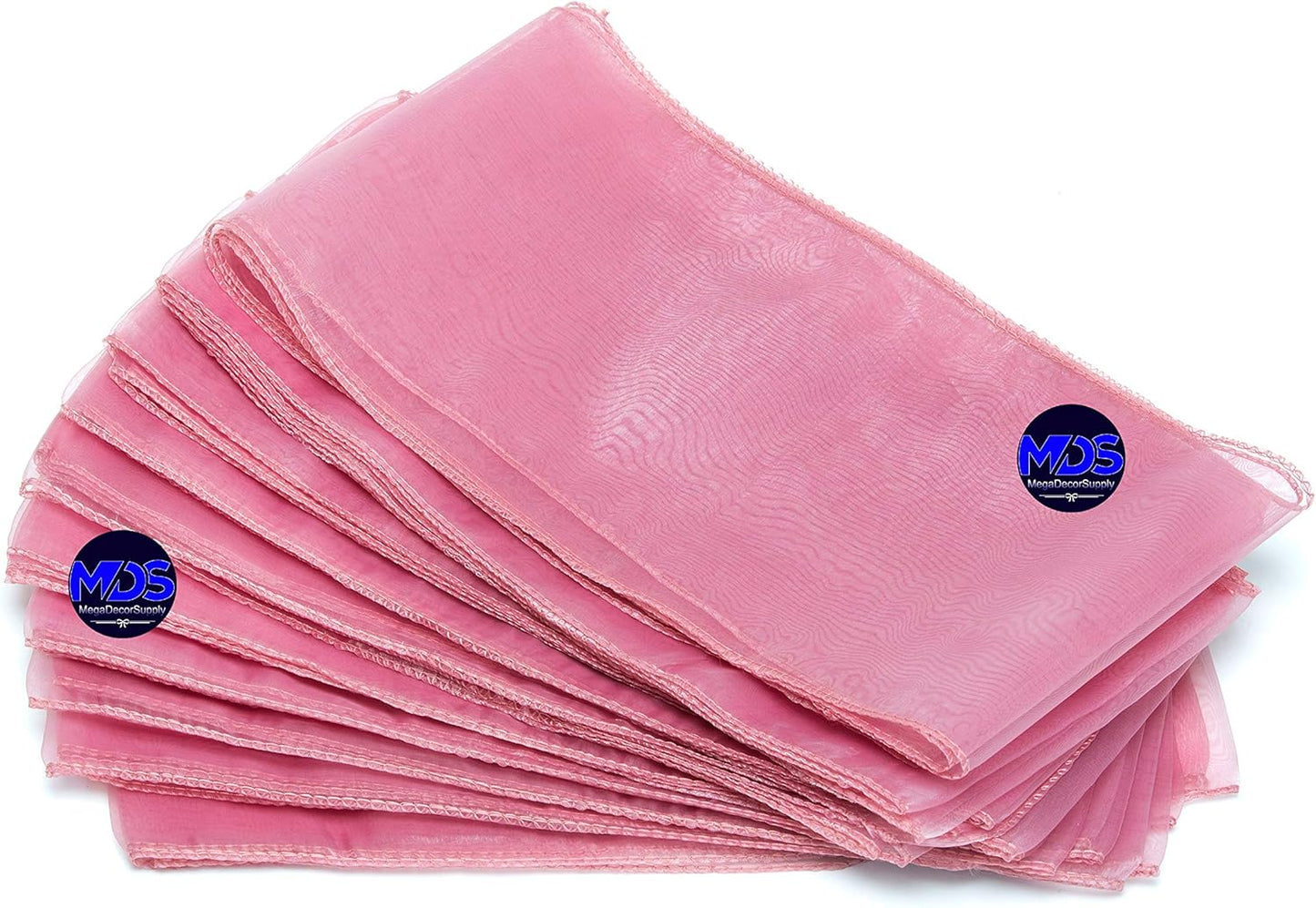 MDS Pack of 50 PCS Organza Chair Sashes Wider Dining Chair Bows Ribbon Tie Back for Wedding Party Birthday Bridal Shower Reception Event Banquet Home Chair Cover Decoration - Dusty Pink