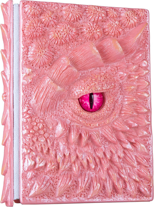 3D Dragon Eye Embossed Journal,Resin Engraving Notebook,Dnd notebook for Dragon Lovers ，Blank Paper,Hardcover Travel Notepad for Writing,Sketchbook,Collection,Gift,Decoration A4 and A5 Size (A5-Pink)