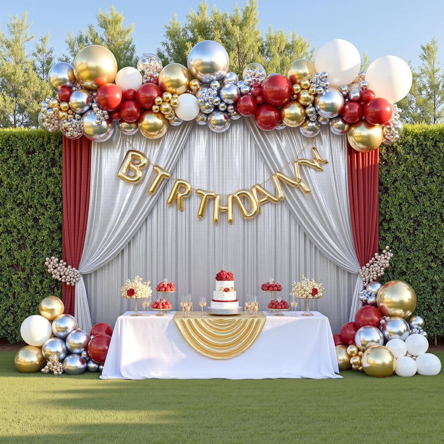 gogoparti 20X10 FT Silver Backdrop Curtain for Parties, Glitter Photo Backdrop Drapes, 4 Panels of 5x10 FT Wrinkle-Free Sequin Curtain Drapes for Wedding, Birthday, Christmas Photography