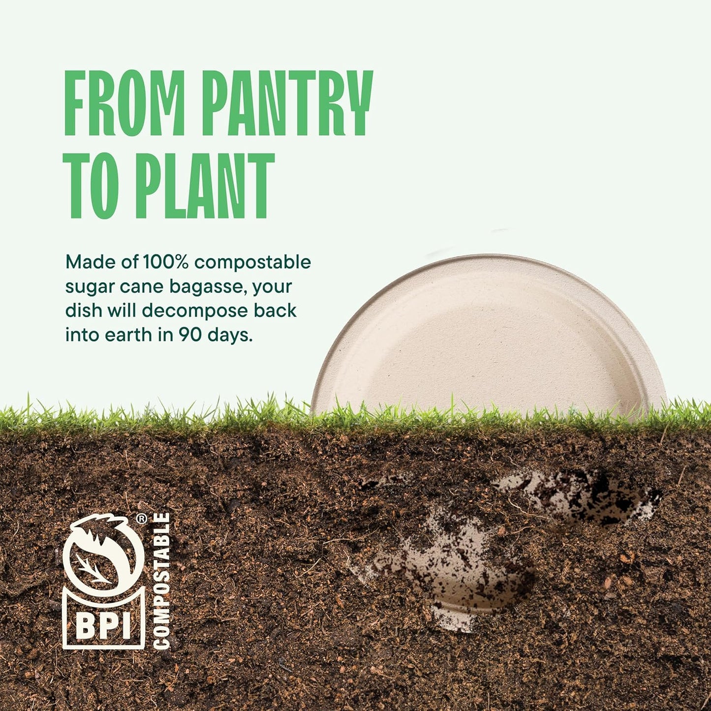 100% Compostable Paper Plates 9 Inch [500 Count] Heavy-Duty Dinner Plates - Natural Brown Color Unbleached Bagasse - Eco-Friendly Disposable Biodegradable Sugarcane Plates - [Bulk Case 4/125 Pack]