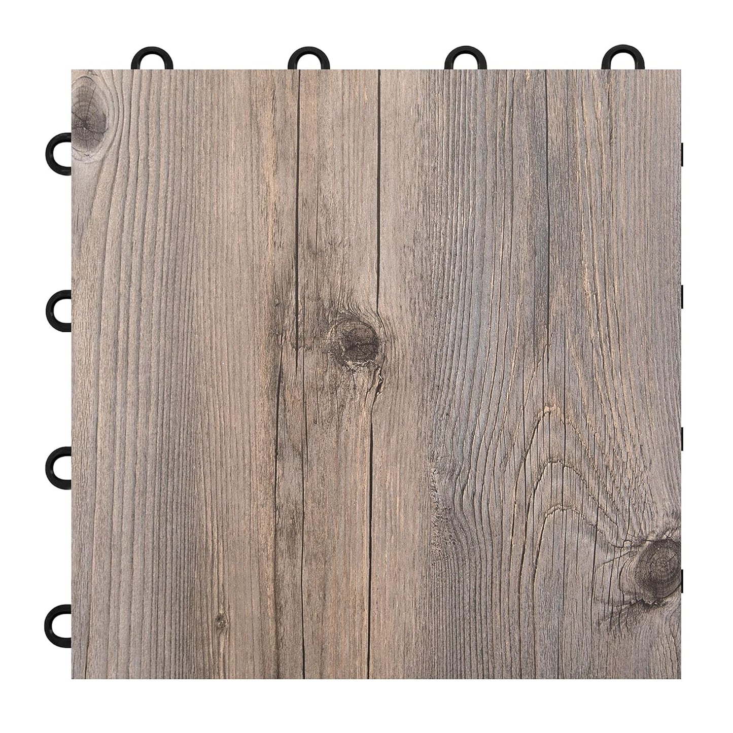 IncStores 3/8" Thick Snap Together Dance Flooring Tiles | 12”x12” Printed Vinyl Dance Floor Tiles for Practice & Performance | Barnwood | 32 Tile Pack