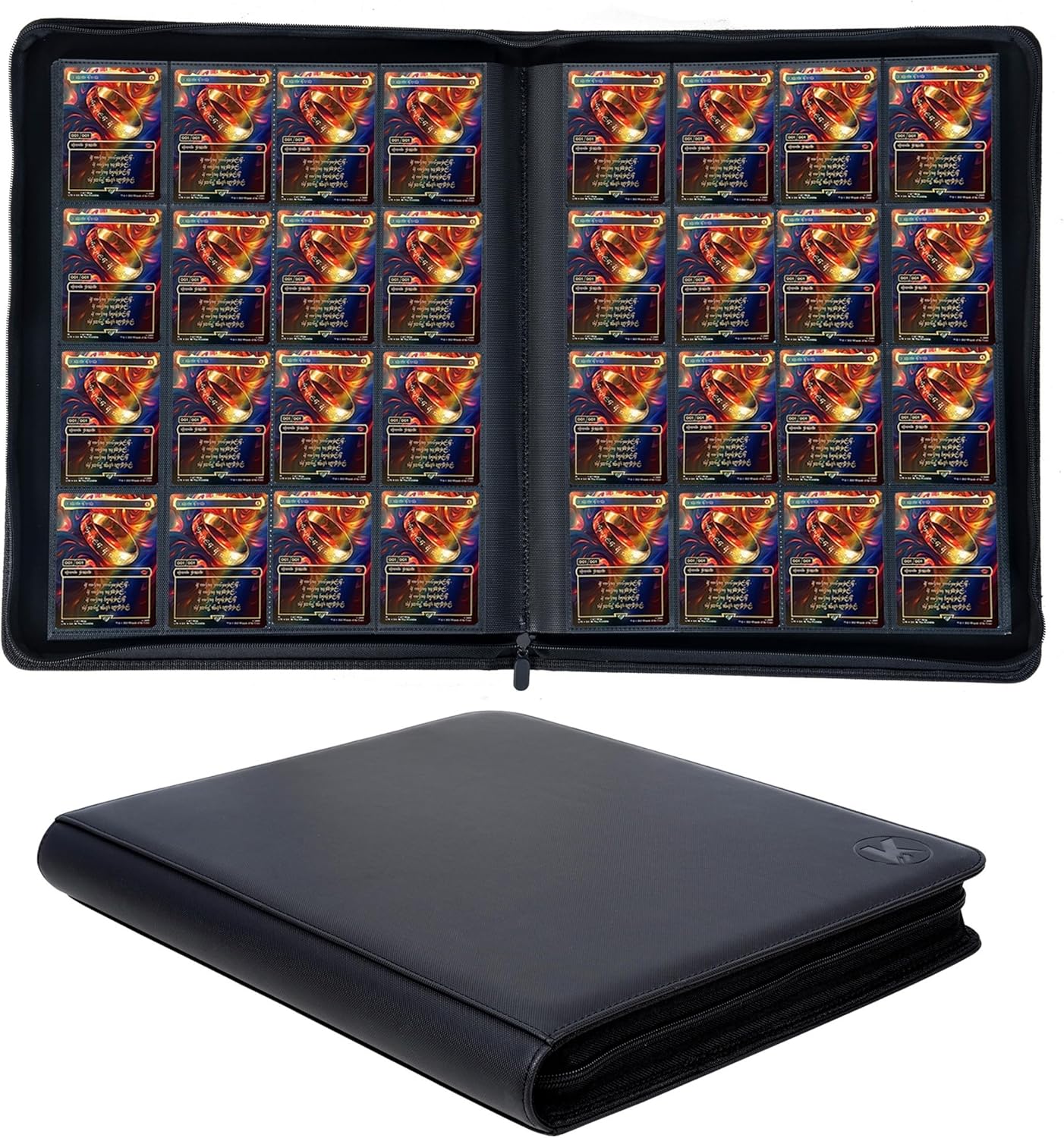 1000+ Pockets Trading Card Binder, 16-Pocket Card Ablum Compatible with MTG,Sports Cards & Other Standard Size Trading Cards (Black)