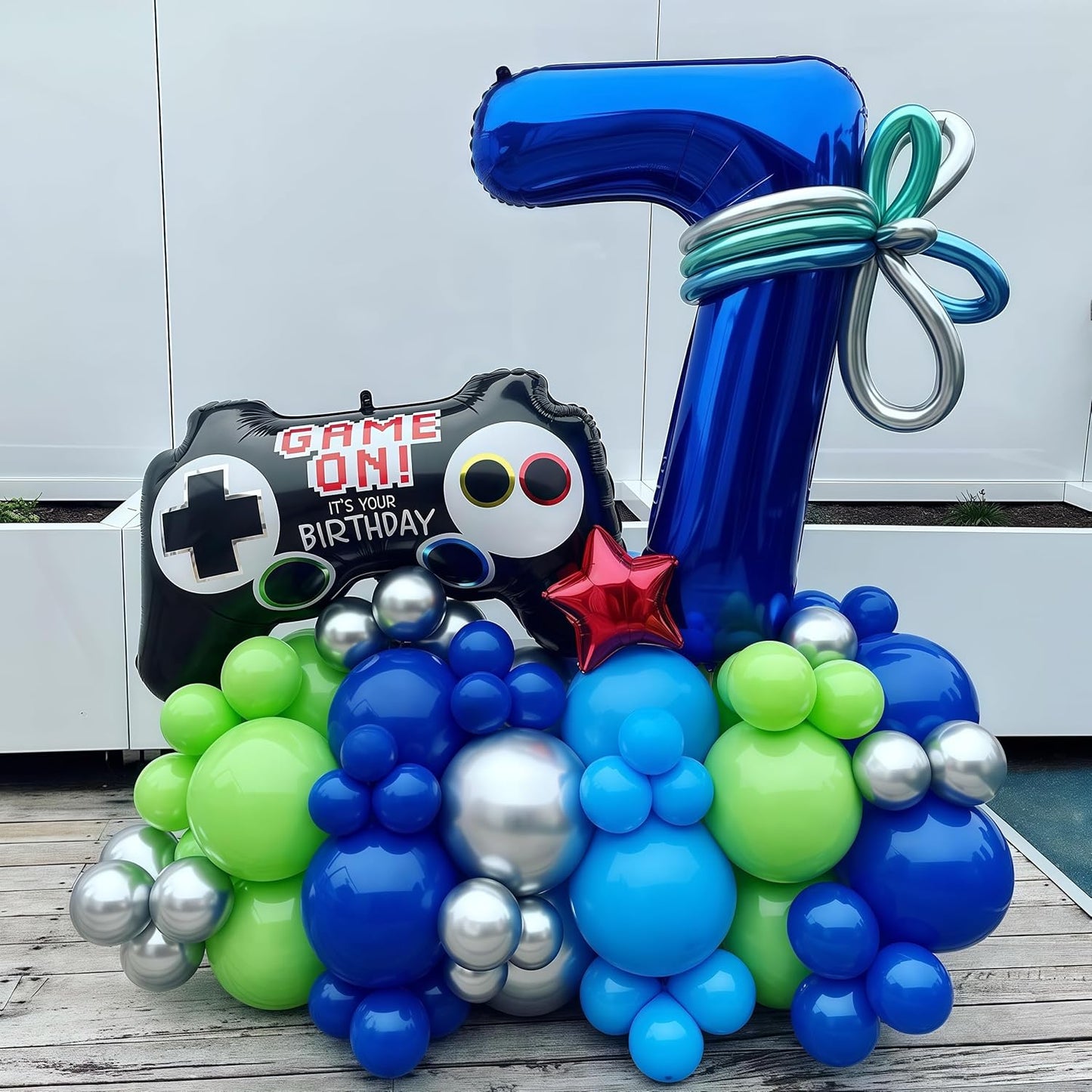 Navy Blue 7 Balloon Number,40 Inch Number 7 Balloon Big Dark Blue 7 Foil Mylar Helium Balloon for Birthday Party Decorations