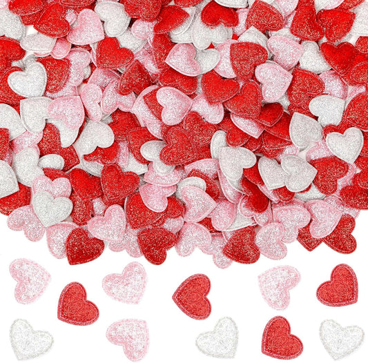 MARFOREVER Valentine's Day Felt Confetti, Glitter Heart Decorations, Foam Hearts, Romantic Shape Balls Sprinkles for Wedding, Valentines, Galentine's Day Supplies
