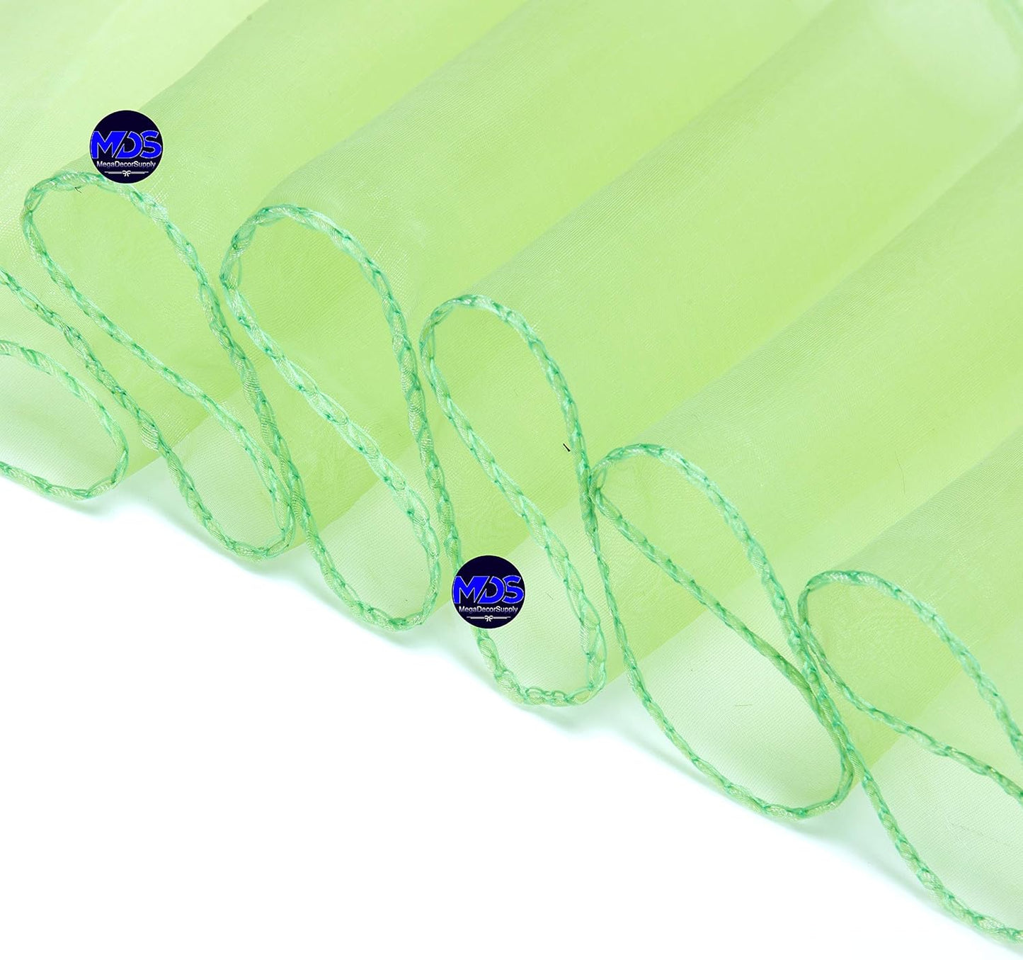 MDS Pack of 10 PCS Organza Chair Sashes Wider Dining Chair Bows Ribbon Tie Back for Wedding Party Birthday Bridal Shower Reception Event Banquet Home Chair Cover Decoration - Apple Green