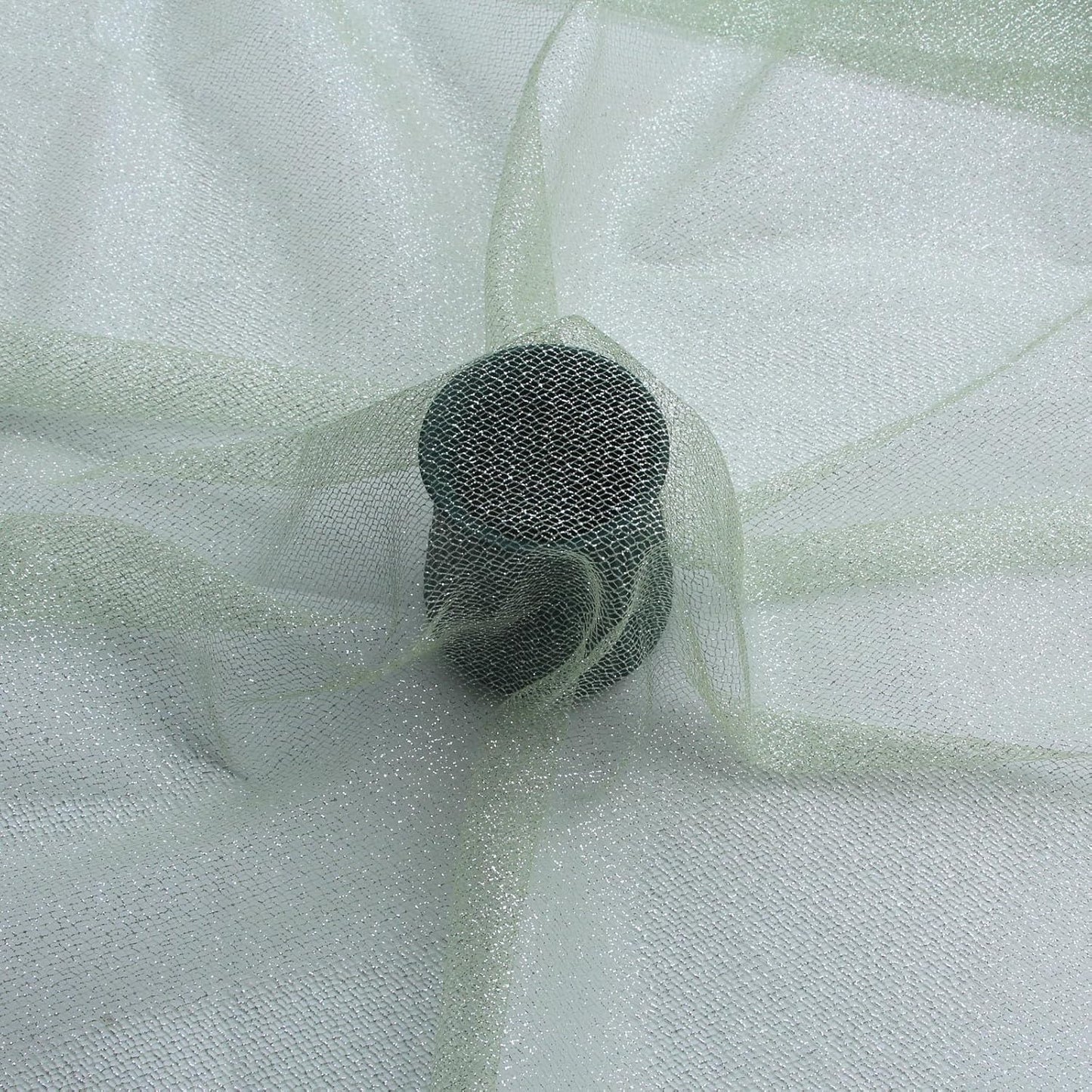 Glitter Tulle Fabric 56 Inch by 5.5 Yards Fabric Tulle Bolt for Wedding Christmas Decorations DIY White Tutu Baby Shower Table Skirt Ceiling Decor Birthday Party Craft Supplies-Mint Green