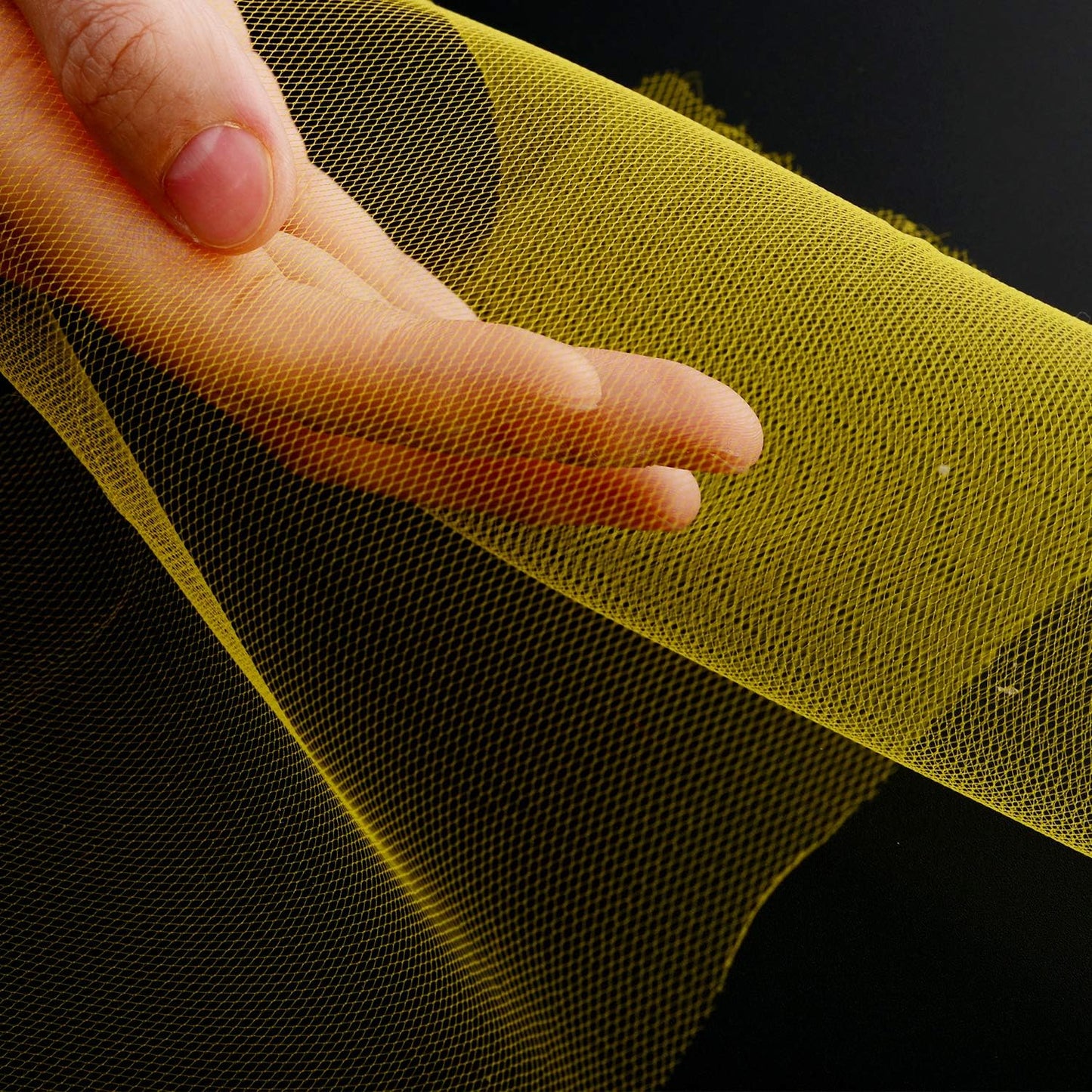 Tulle Fabric Roll, 6” by 200 Yards (600FT) Tulle Organza Fabric Spool for DIY Tutu Skirt Baby Shower Decor Wedding Backdrop Crafts Birthday Party Supplies (Yellow)