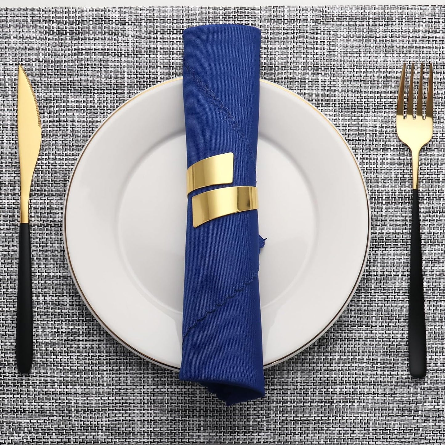 Gold Napkin Rings Set of 10, Metal Material (Gold, Normal)