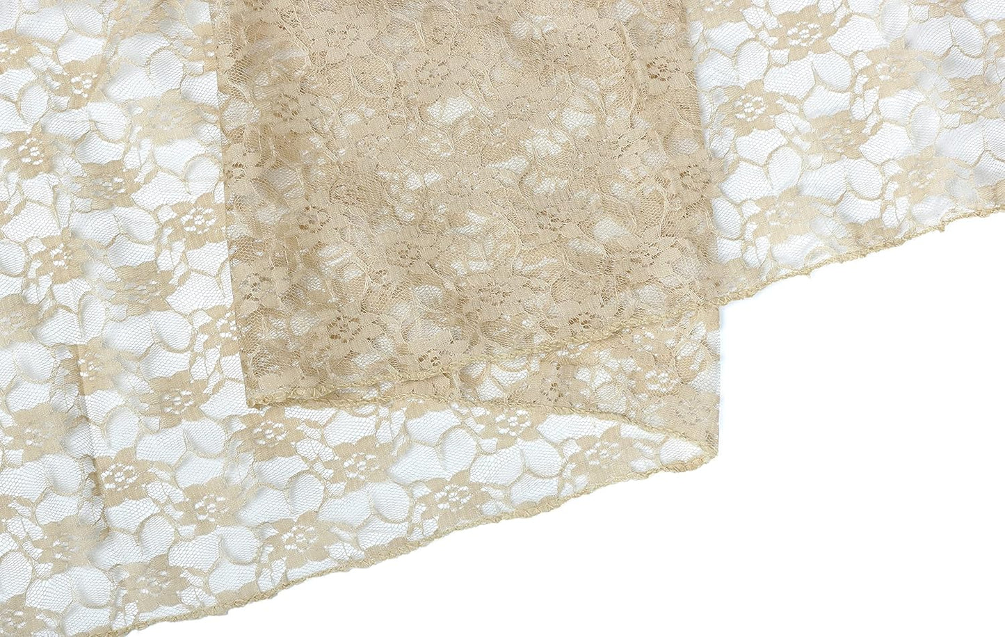 MDS Pack of 20 Wedding 12 x 108 inches Lace Table Runner for Wedding, Decorations for Birthday Parties, Banquets, Graduations, Engagements, and Runners fit Rectangle, Round Table- Champagne Gold