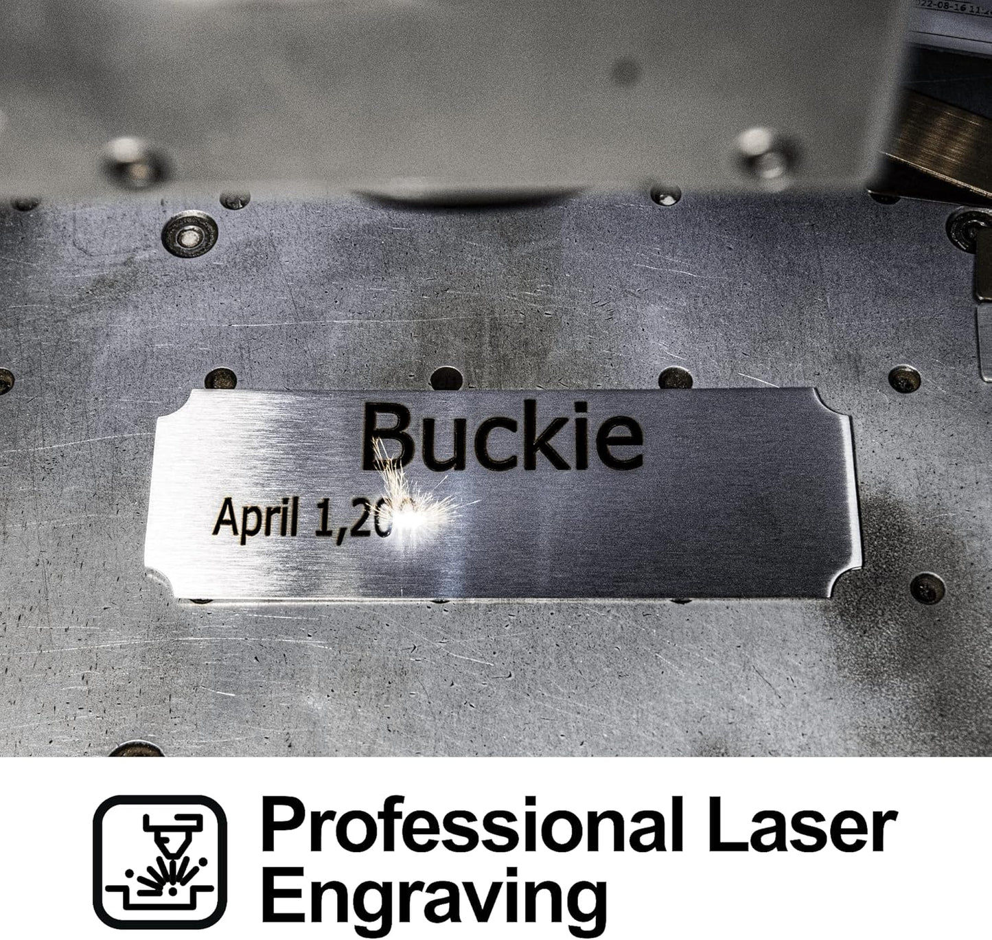 Personalized Name Plates, Silver Engraved Plaque, Stainless Steel Trophy Plates Engraved, Custom Name Plate with Adhesive Backing or Screws, 6" W x 2" H