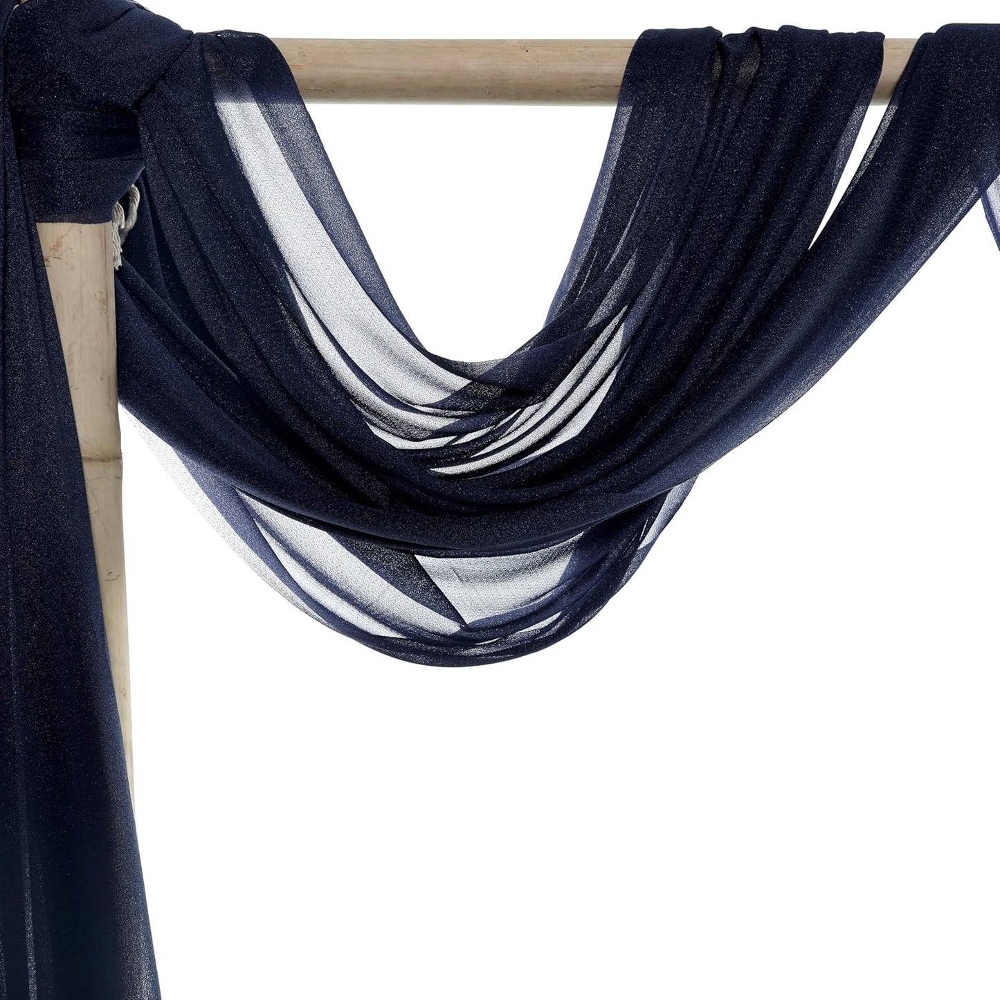 VDS Pack of 1 Panel (30 Inch X 100 Feet) Wedding Arch Draping Fabric Sheer Chiffon Fabric Drapery for Wedding Ceremony Reception Swag Backdrop Canopy Chuppah ARBO Altars Decoration (Navy Blue)