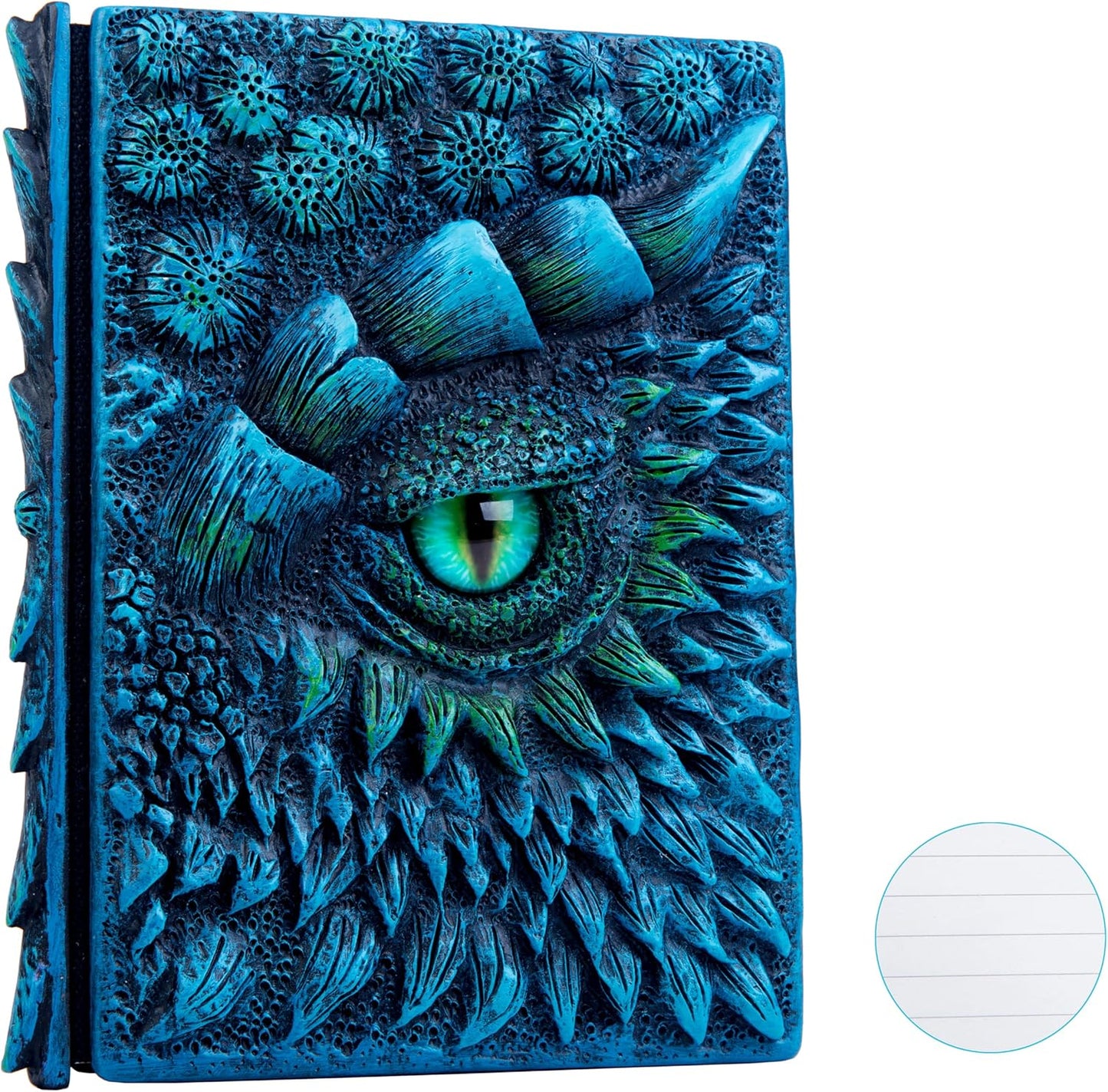 3D Dragon Eye Embossed Journal,Resin Engraving Notebook,Dnd notebook for Dragon Lovers ，Blank Paper,Hardcover Travel Notepad for Writing,Sketchbook,Collection,Gift,Decoration A4 and A5 Size (A5-Blue-Lined)