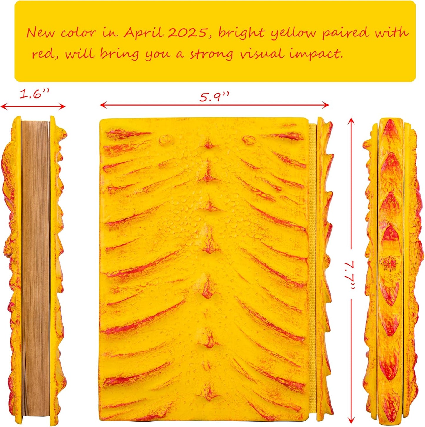 3D Dragon Eye Embossed Journal,Resin Engraving Notebook,Dnd notebook for Dragon Lovers ，Blank Paper,Hardcover Travel Notepad for Writing,Sketchbook,Collection,Gift,Decoration A4 and A5 Size (A5-Yellow)