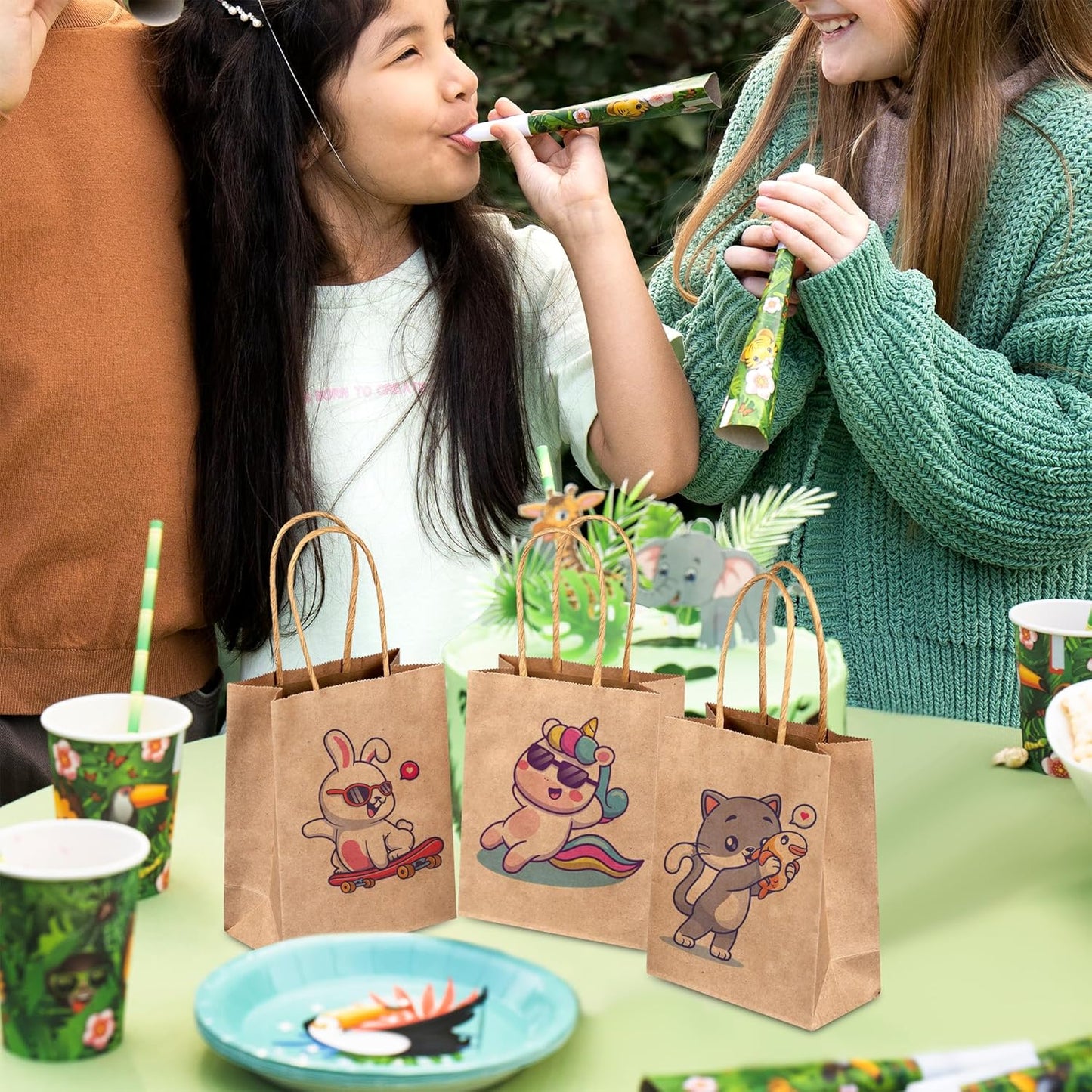 SPERPAND 50Pcs Kraft Paper Bags Mini Size - 6.5" Small Brown Paper Gift Bags with Handles, Party Favor Bag for Birthday, Wedding, Christmas, Baby Shower, Candy Bag