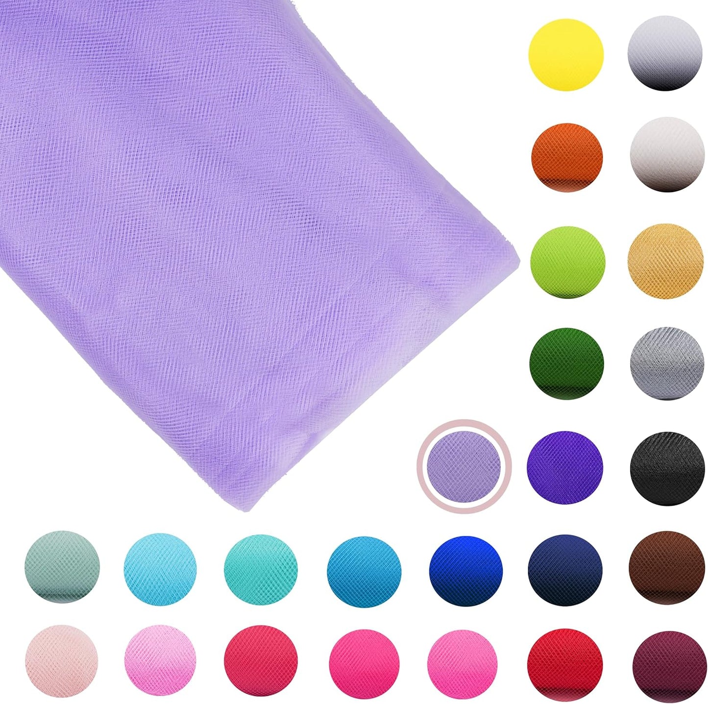 Craft And Party, Lavender Fabric Tulle Roll 54 Inch by 40 Yards (120 ft) Fabric Tulle Bolt for DIY Tutu Skirt, Wedding and Decoration (Lavender)