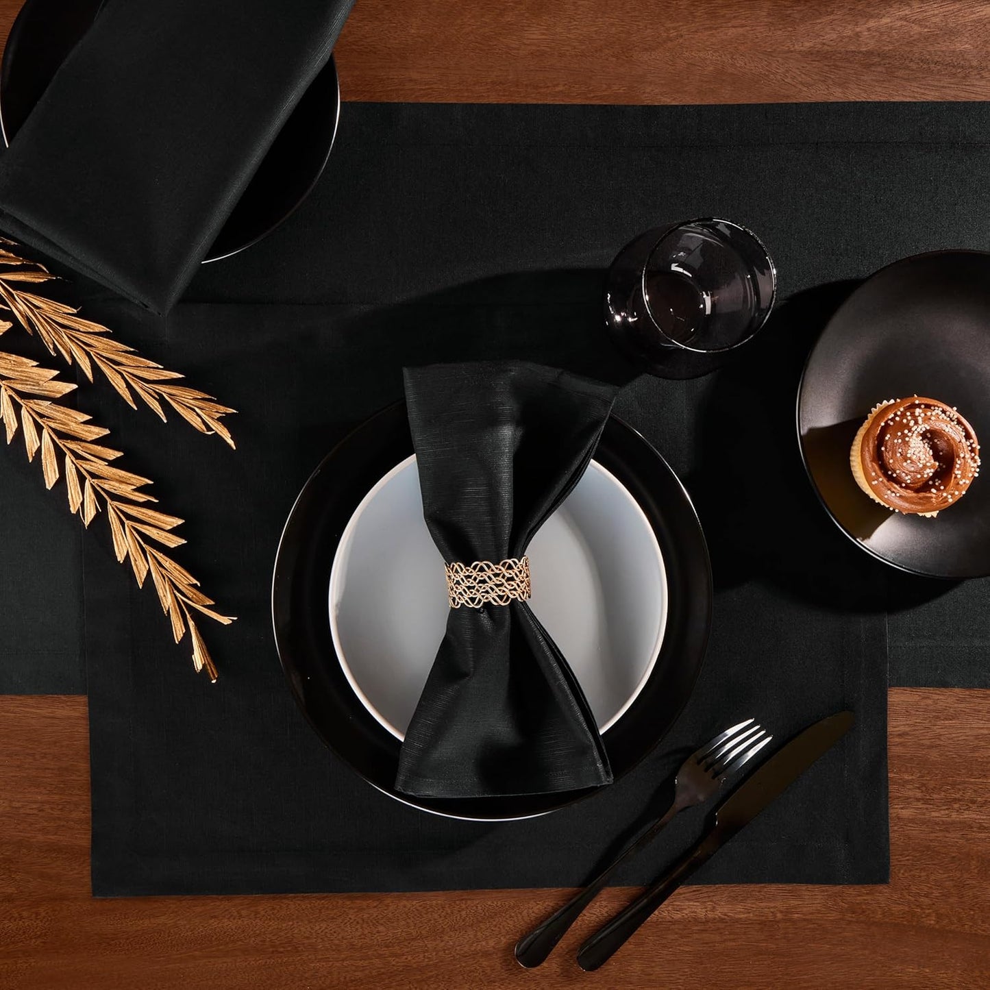 Cotton Linen Table Runner 90 Inches Long – Farmhouse Black Table Runner for Spring, Summer, Wedding Decoration, Gift – Machine Washable Fabric Dining Runner – Eva