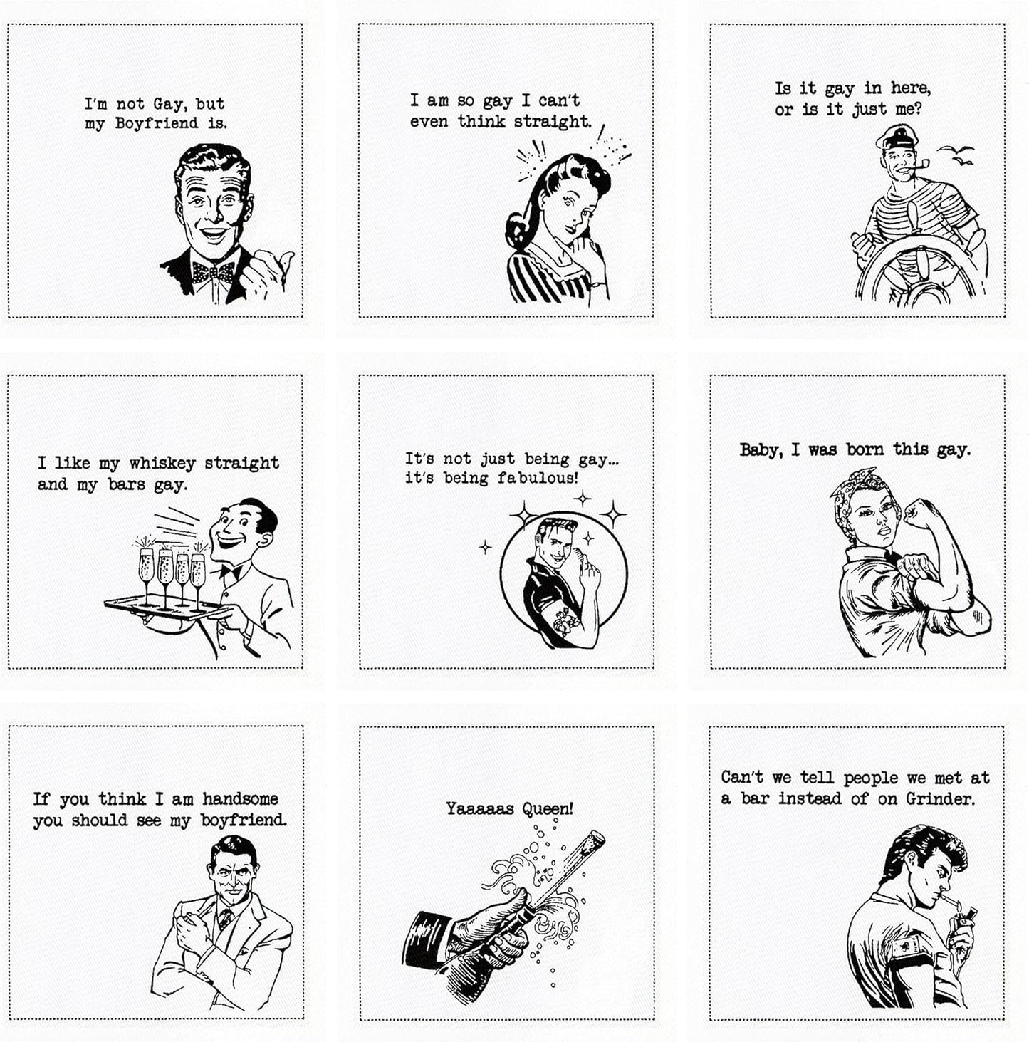 Five Star Napkins Pride Quotes, White Cotton Cocktail Napkins, Beverage Napkins, Bar Napkins, Cloth Napkins, Party Napkins, Events, Holidays, Weddings, Birthdays, Disposable, 4.5" x 4.5"- (50x)