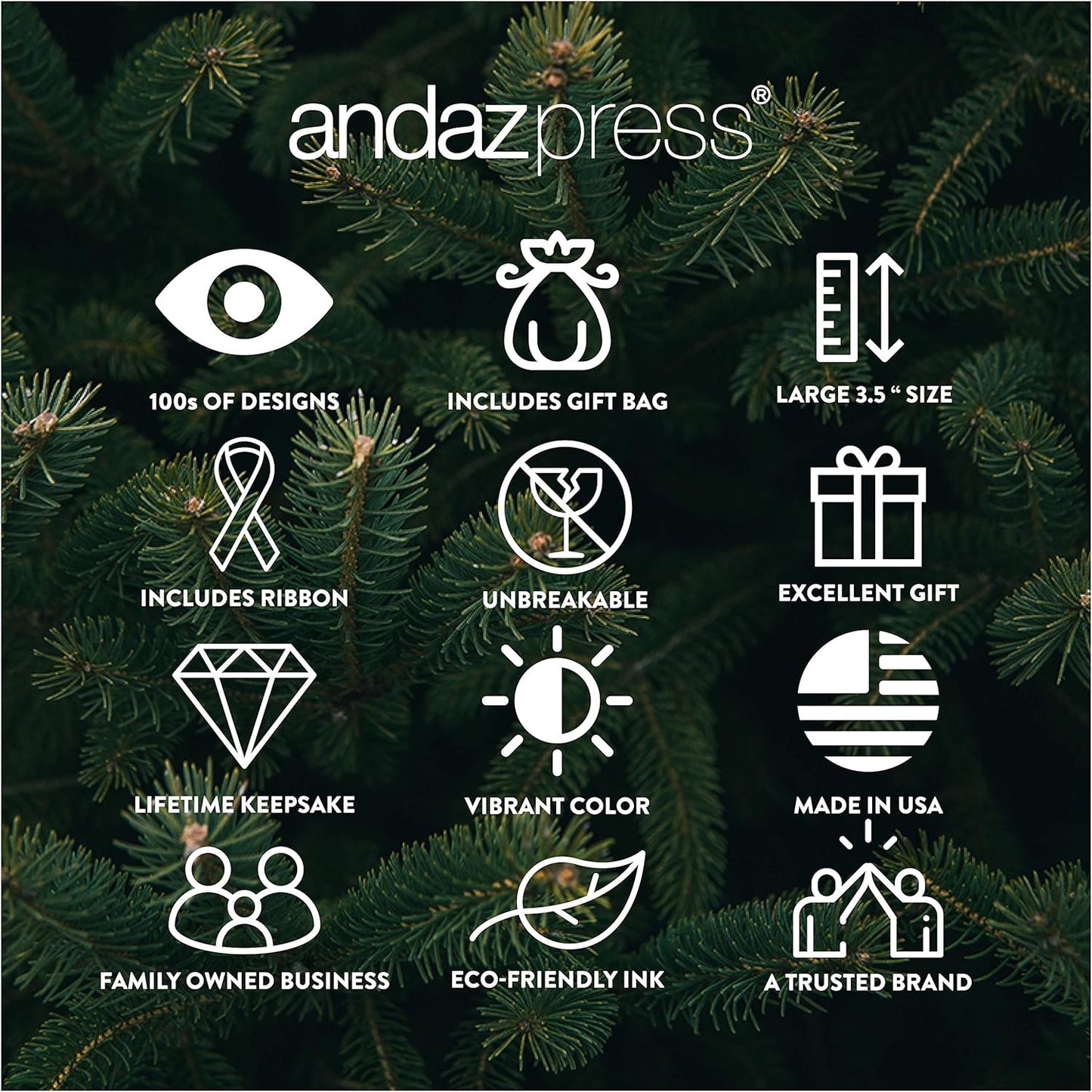 Andaz Press Bulk Photo Personalized Gift And Party Favors Collection, Metal Christmas Ornaments With Ribbon And Gift Bag, Custom Photo, 6-Pack Christmas Ornaments Bulk Custom Ornaments Bulk