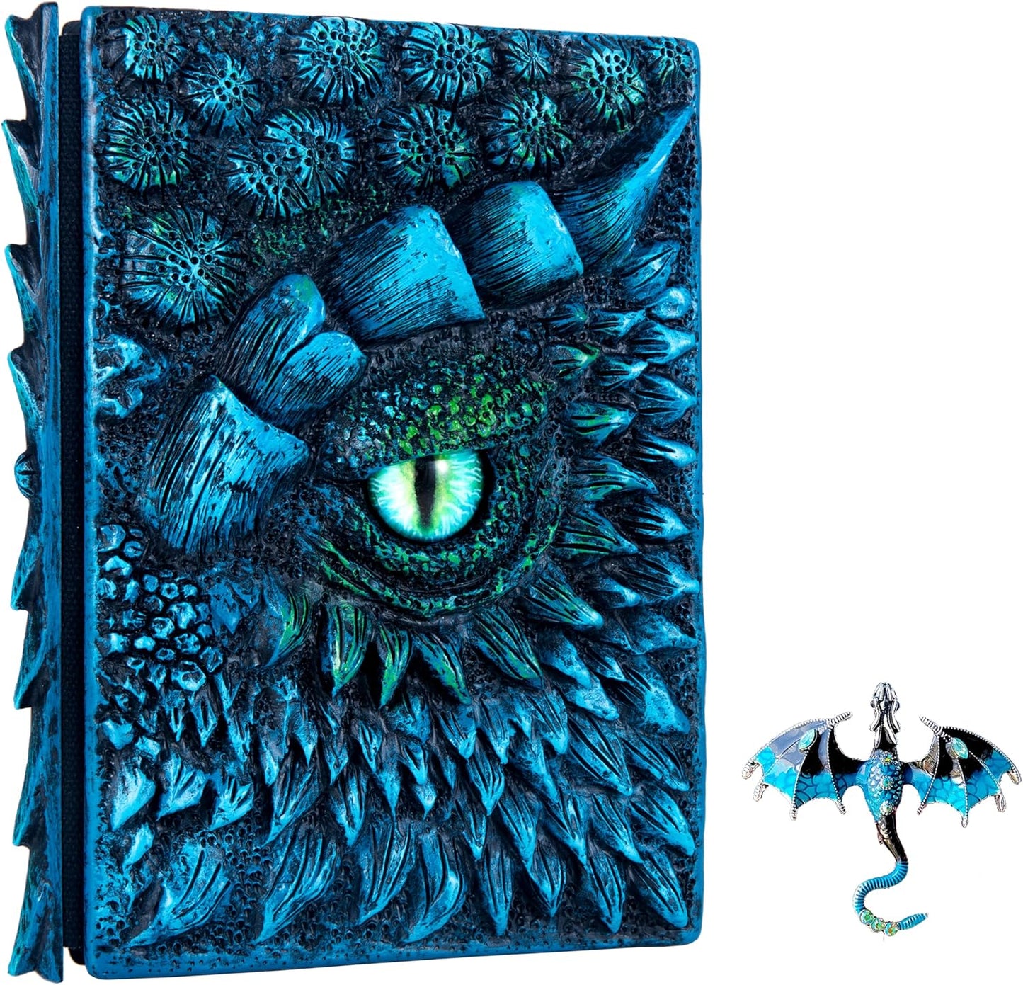3D Dragon Eye Embossed Journal,Resin Engraving Notebook,Dnd notebook for Dragon Lovers ，Blank Paper,Hardcover Travel Notepad for Writing,Sketchbook,Collection,Gift,Decoration A4 and A5 Size (A5-Blue