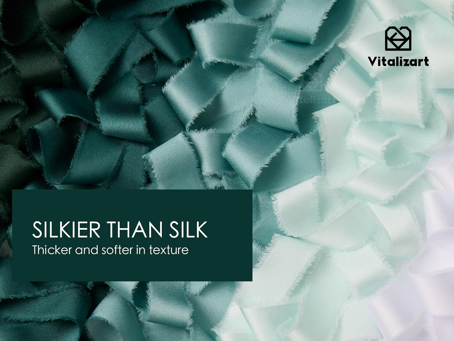 Vitalizart Silk Like Satin Ribbon 1 inch x 25 Yard Green & Sage Handmade Frayed Ribbons for Gift Wrapping Baby Shower Wedding Bridal Bouquets Holiday Decor