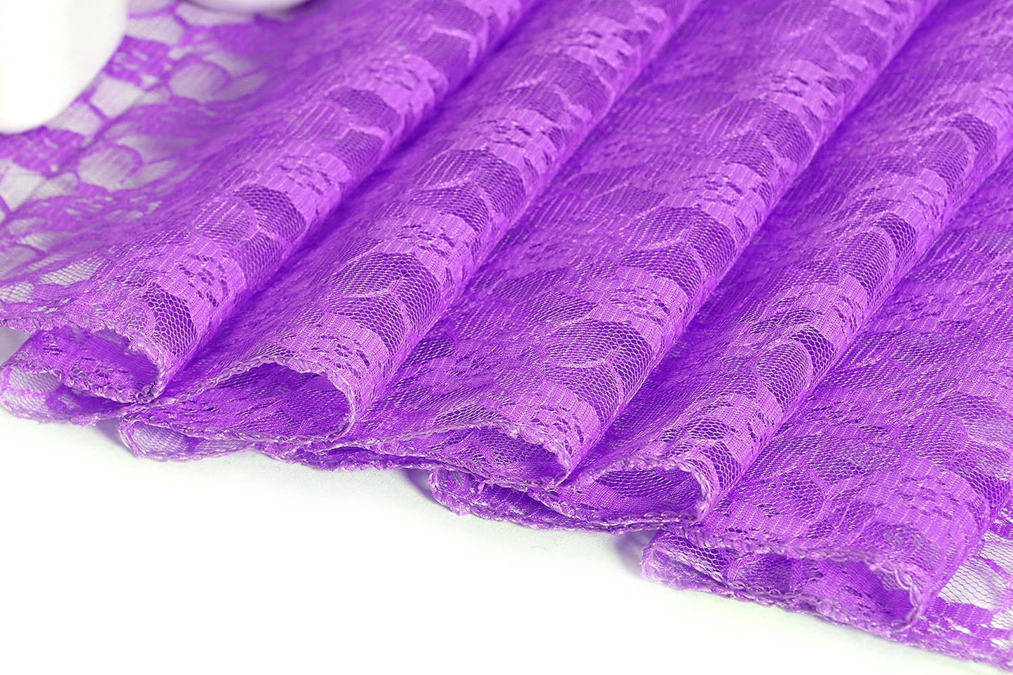 MDS Pack of 25 Wedding 12 x 108 inches Lace Table Runner for Wedding, Decorations for Birthday Parties, Banquets, Graduations, Engagements, and Runners fit Rectangle, Round Table- Lavender