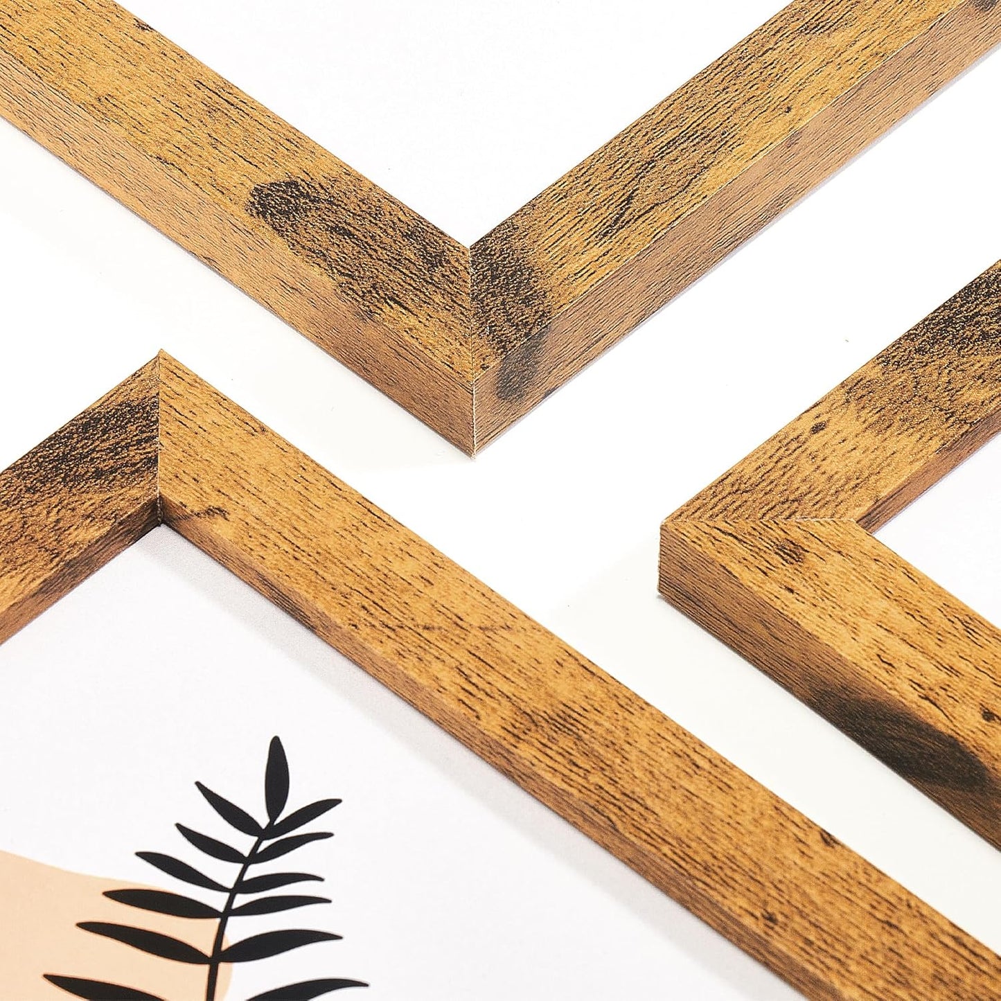 TWING 5x7 Picture Frames Set of 6, Rustic Photo Frames Collage for Wall Decor Mounting or Table Display,Home Decorative Wall Gallery Picture Photo Frame Wood Brown,Walnut