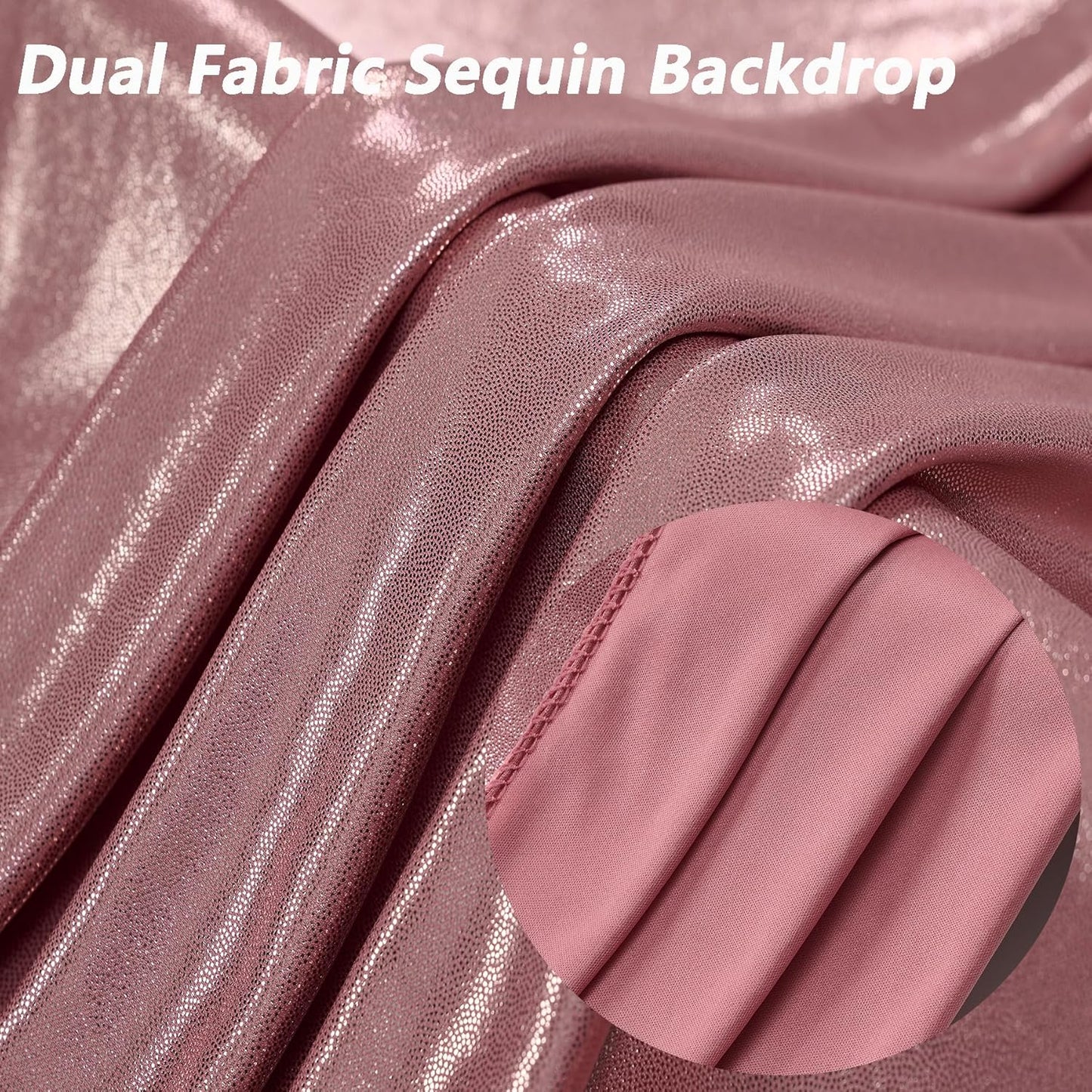 10x10 ft Wrinkle Free Rose Gold Sequin Backdrop Curtain for Parties,Thick Not Fall-Off Glitter Backdrop Drapes,2 Panels 5x10ft Shimmer Photo Back Drop Cloth for Wedding Birthday Photography Background