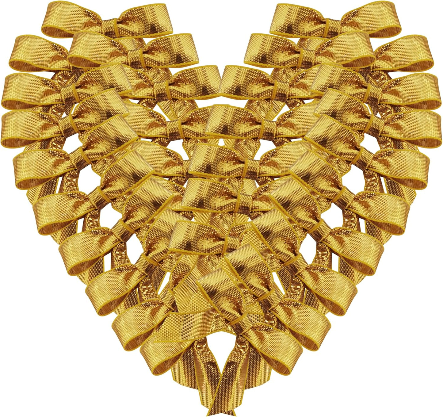 50pcs 1-1/2" Gold Satin Ribbon Bows Without Twist Ties for Gift Wrapping Packing Christmas Decoration (Gold)