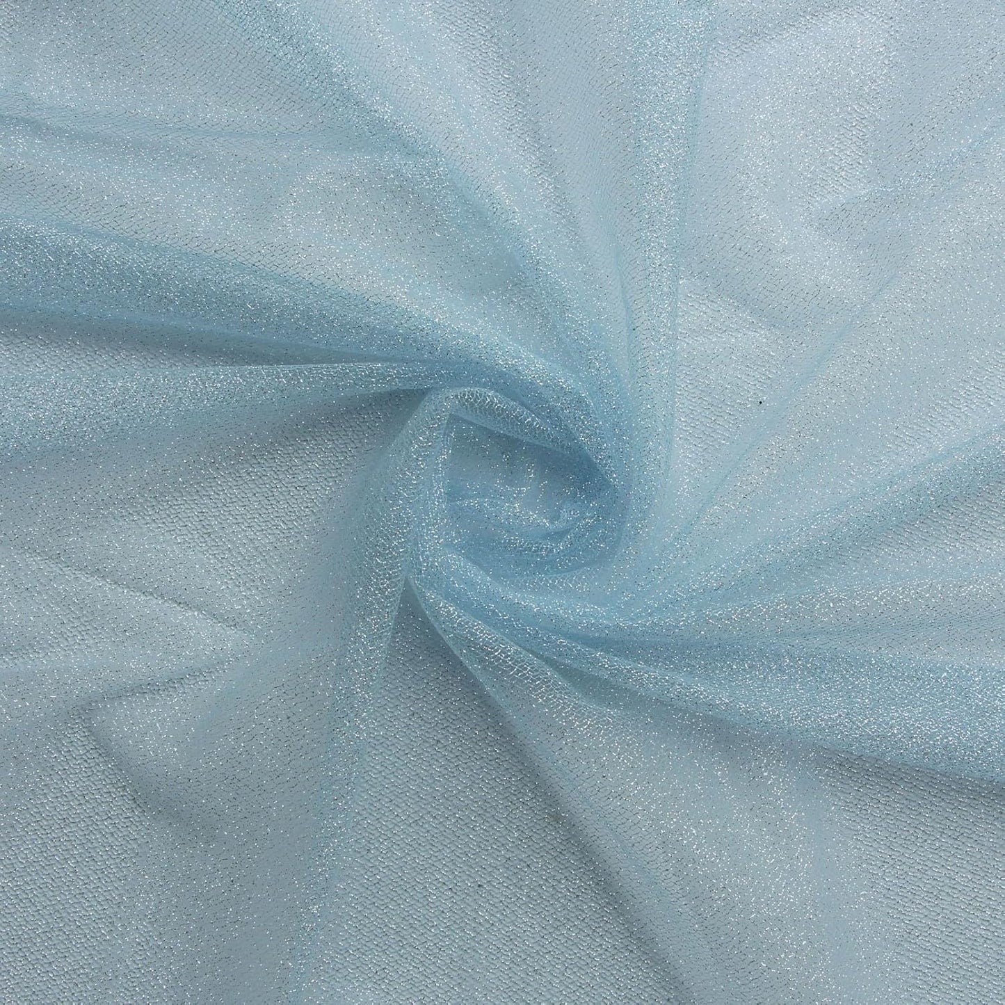 Glitter Tulle Fabric 56 Inch by 5.5 Yards Fabric Tulle Bolt for Wedding Christmas Decorations DIY White Tutu Baby Shower Table Skirt Ceiling Decor Birthday Party Craft Supplies-Blue