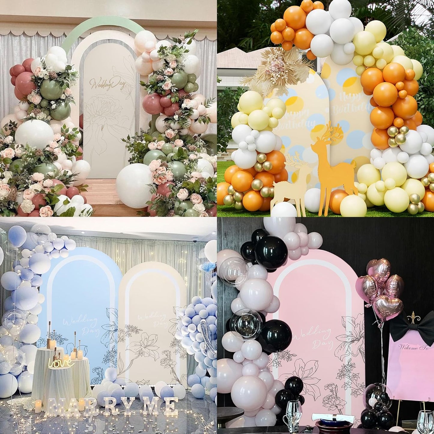 Wedding Arch Cover 6.6FT Spandex Arch Backdrop Cover Stretchy Backdrop for Wedding Birthday Party Decoration Baby Shower