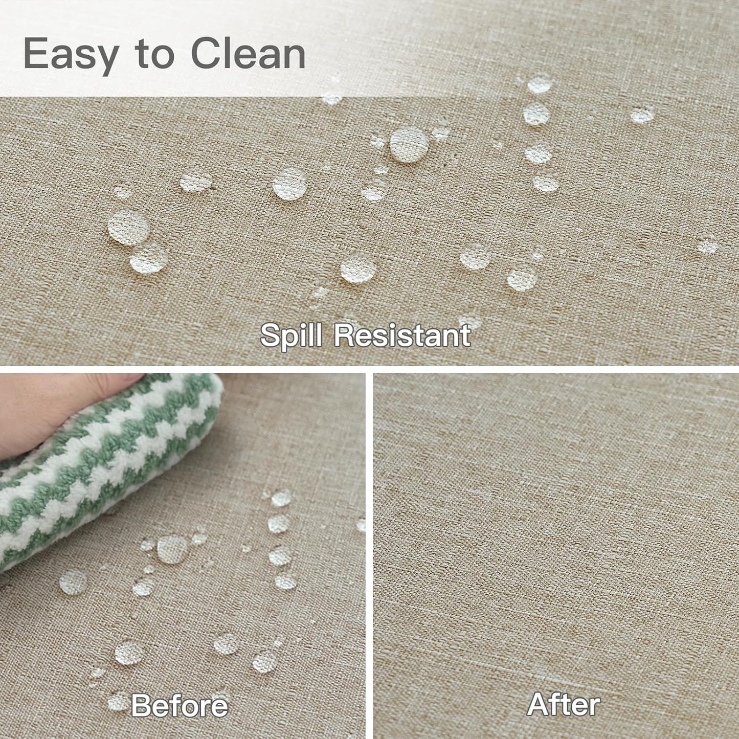 maxmill Round Linen Textured Tablecloth Spill-Proof Stainproof Wrinkle Free Washable Fabric Table Cloth for Circular Table Cover, Dining Room Buffet Banquet Parties Holiday Dinner, 70 Inch Linen