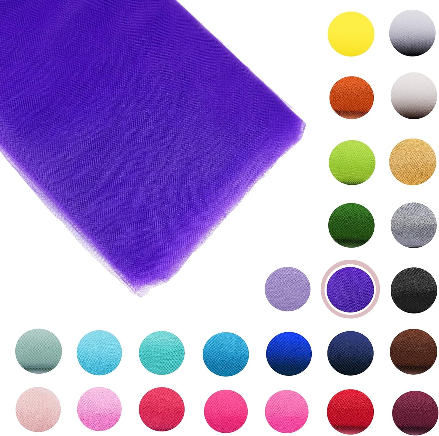 Craft And Party, Purple Fabric Tulle Roll 54 Inch by 40 Yards (120 ft) Fabric Tulle Bolt for DIY Tutu Skirt, Wedding and Decoration (Purple)