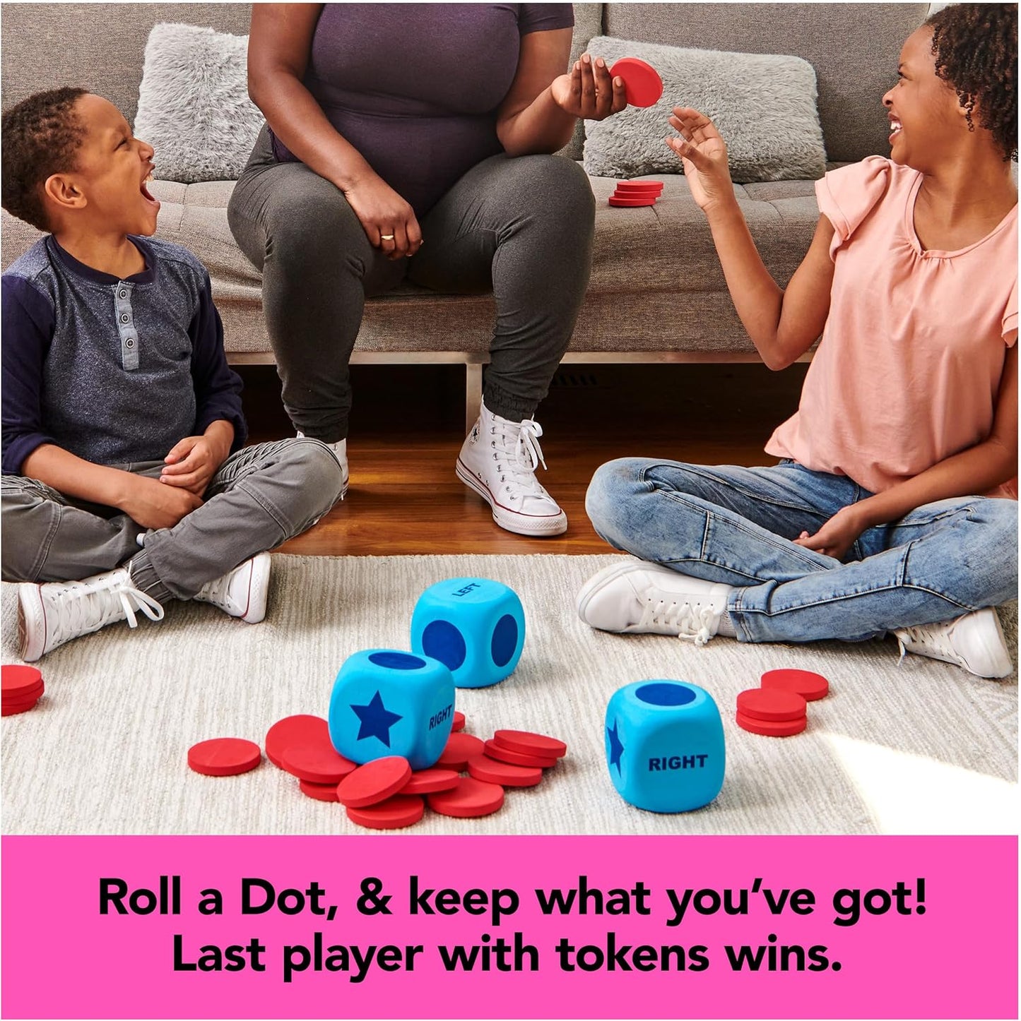 Spin Master Games, Left Center Right Giant Edition, Family Game for Indoor & Outdoor Fun with Big Oversized Board, for Family and Kids, 2-4 Players, Ages 6 & Up