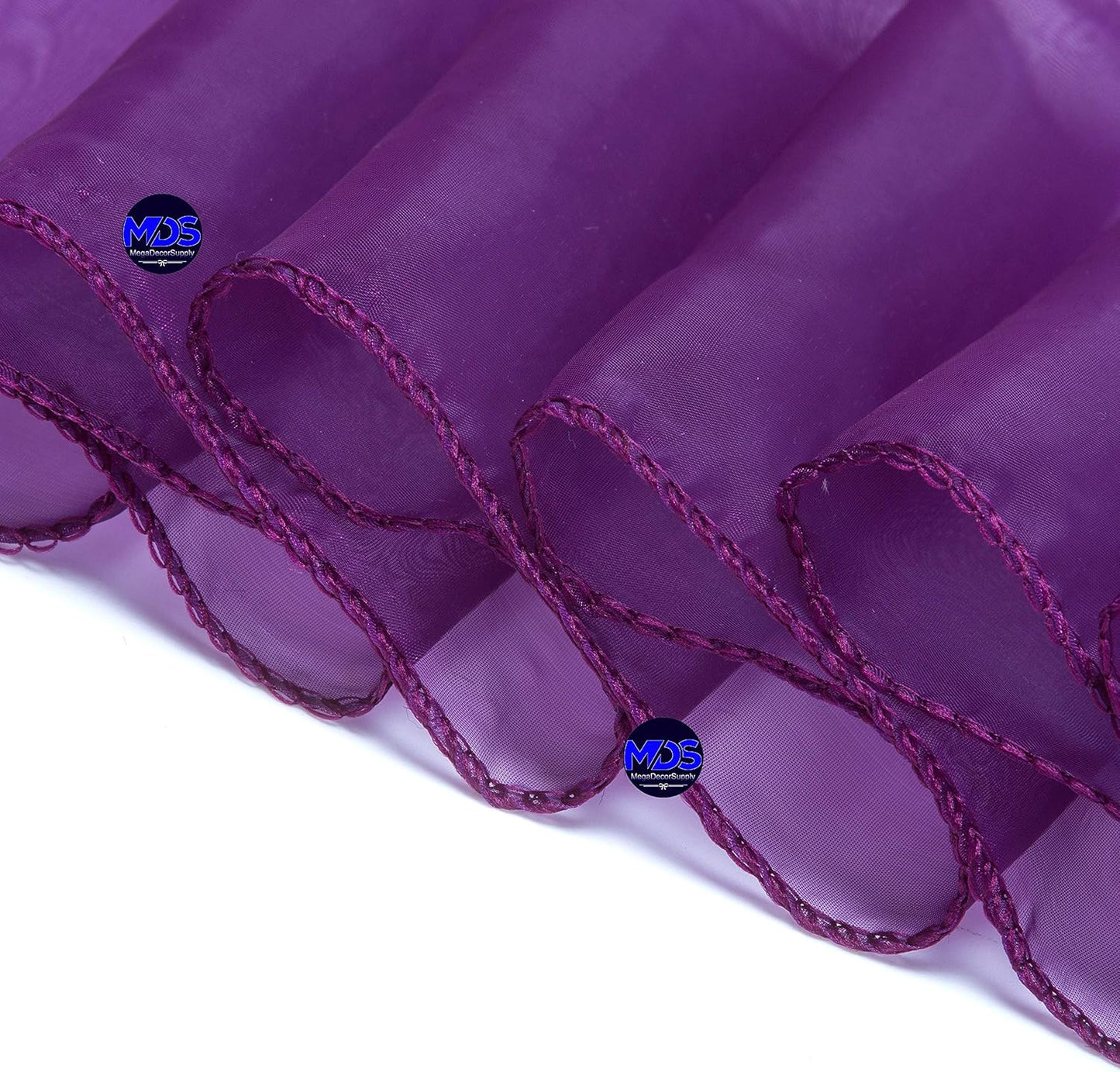 MDS Pack of 50 PCS Organza Chair Sashes Wider Dining Chair Bows Ribbon Tie Back for Wedding Party Birthday Bridal Shower Reception Event Banquet Home Chair Cover Decoration - Dark Purple