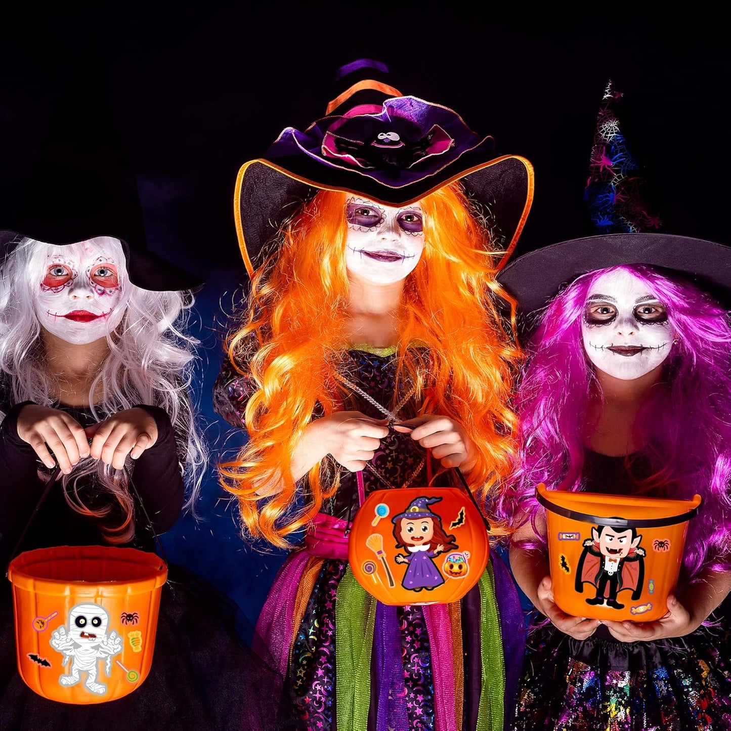 24 Sheets Halloween Stickers, Make Your Own Halloween Stickers for Kids, Halloween Party Favors, Halloween Crafts for Kids Trick or Treat Party Supplies